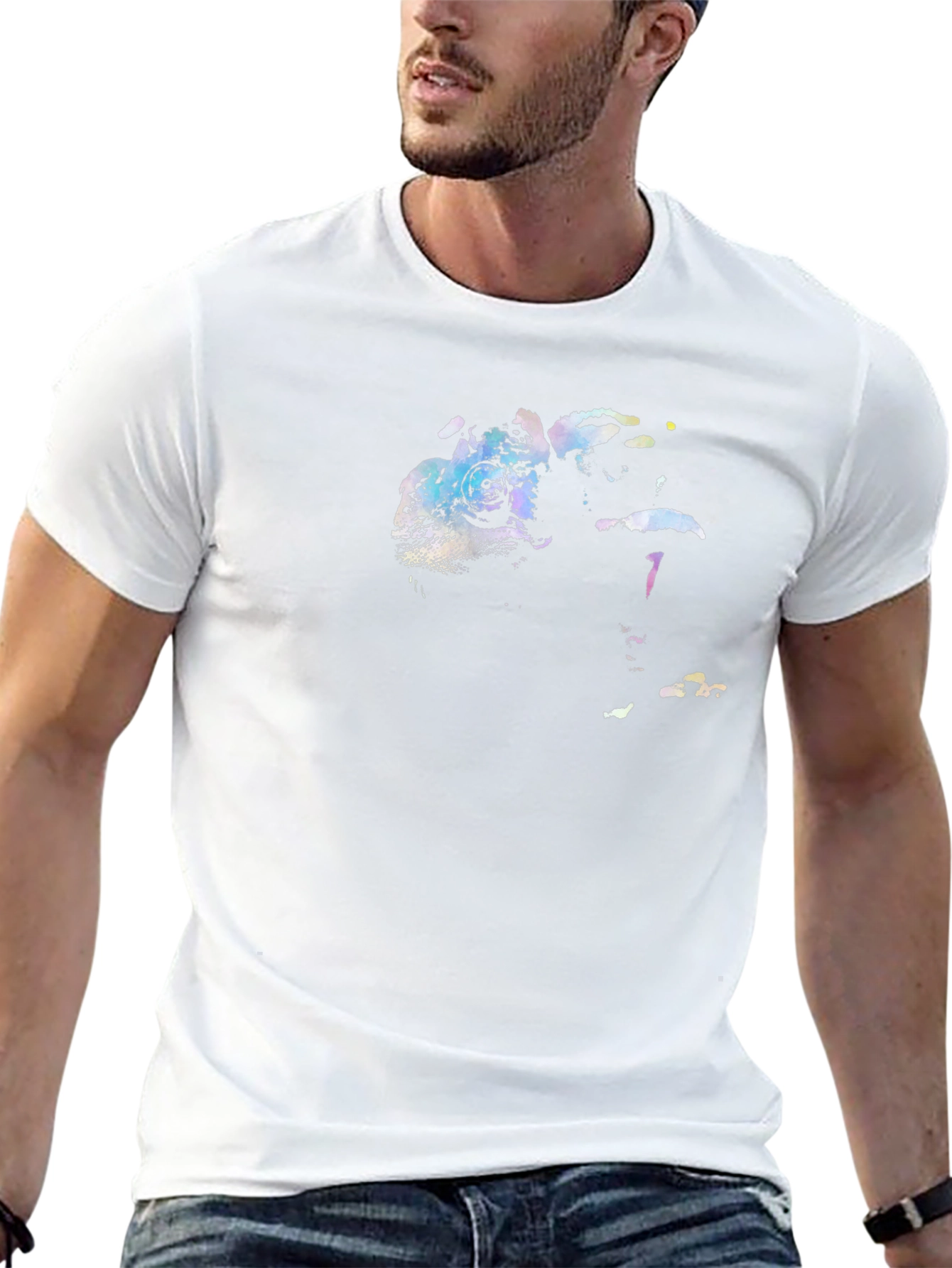 Abstract Chameleon Graphic T-Shirt - Unisex Black Tee