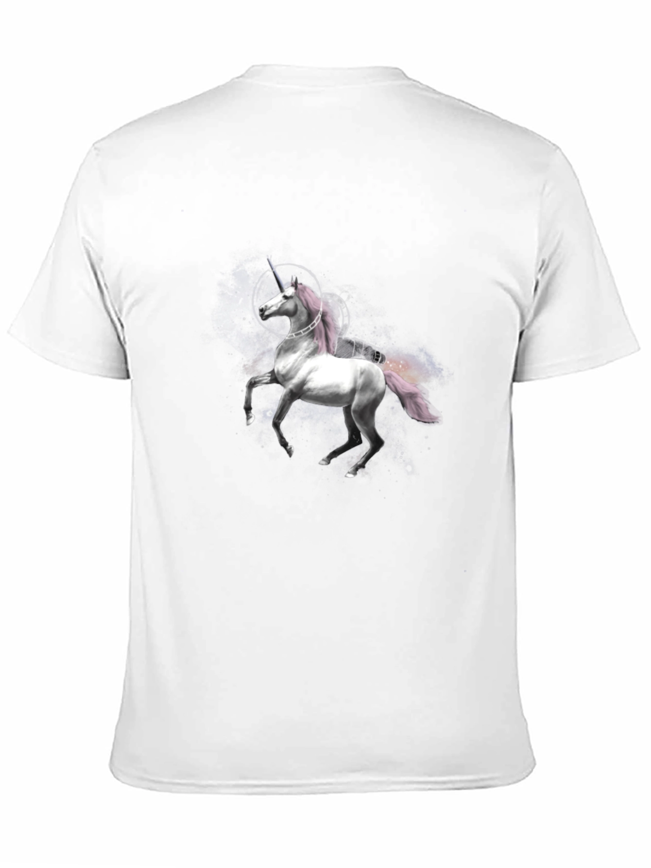 Unicorn Space Rocket Graphic Black T-Shirt