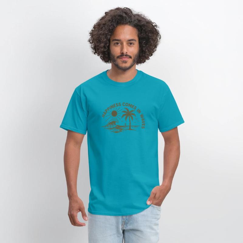 Happiness Comes in Waves – Retro Surf Shirt