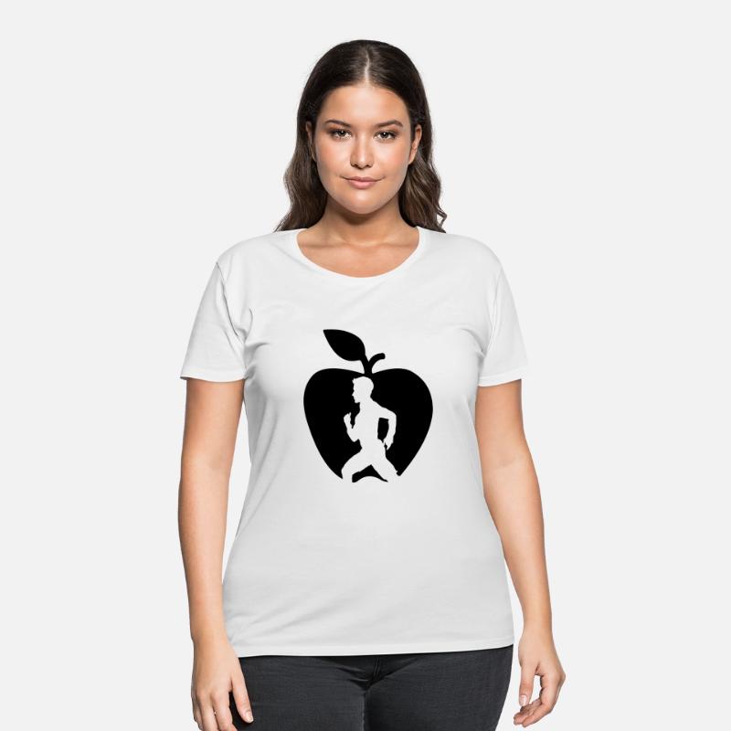 Healthy fruit runner in apple cut out