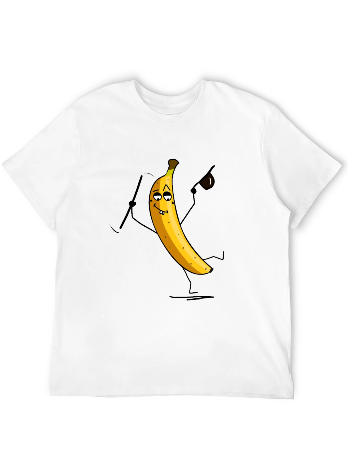 Funny Banana Cartoon Mens Black T-Shirt