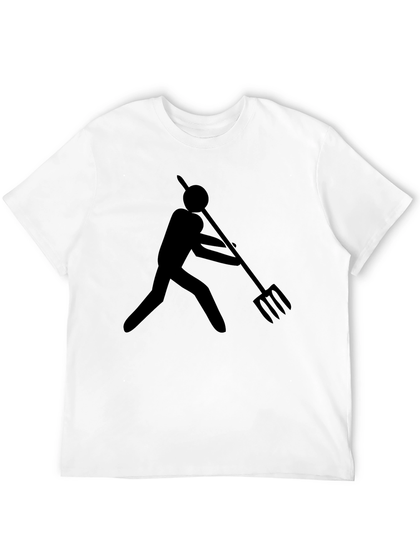 Abstract Stick Figure Pitchfork Graphic Tee