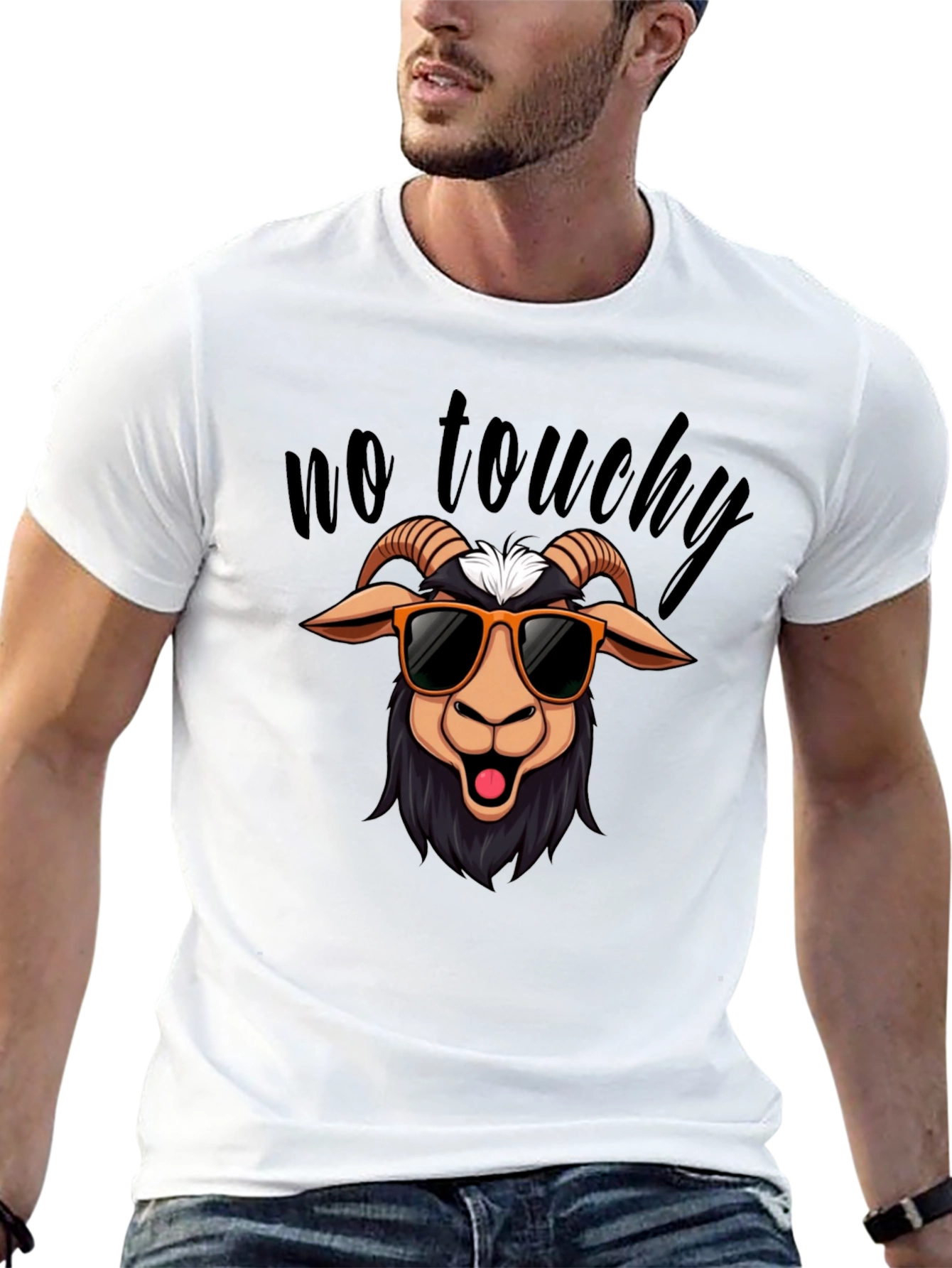 No Touchy Goat T-Shirt - Funny Graphic Tee