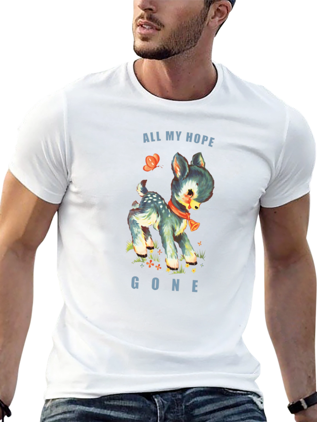 All My Hope Gone Deer Graphic Tee - Black