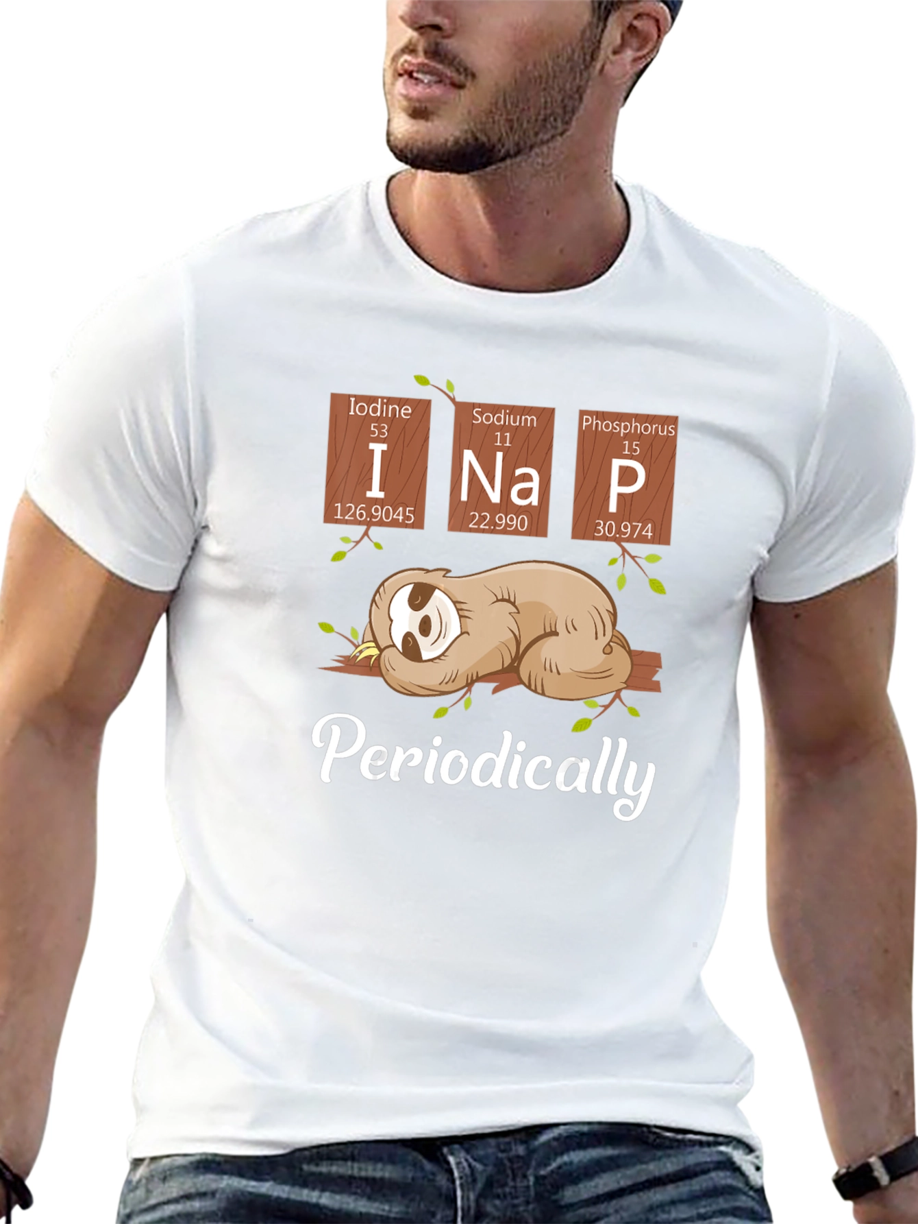 Funny Periodic Table Sloth T-Shirt for Napping