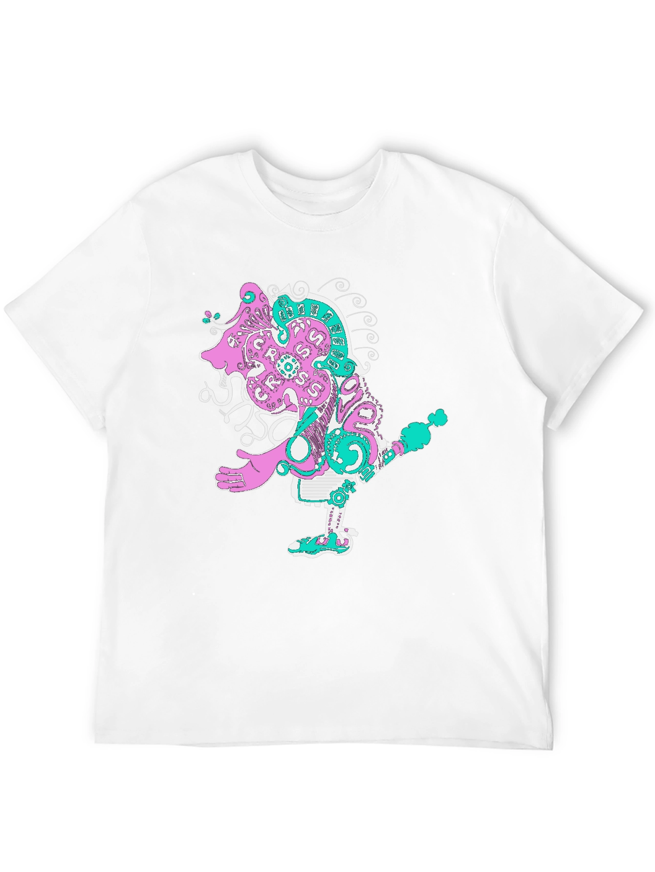 Abstract Character Graphic Tee - Unique Print