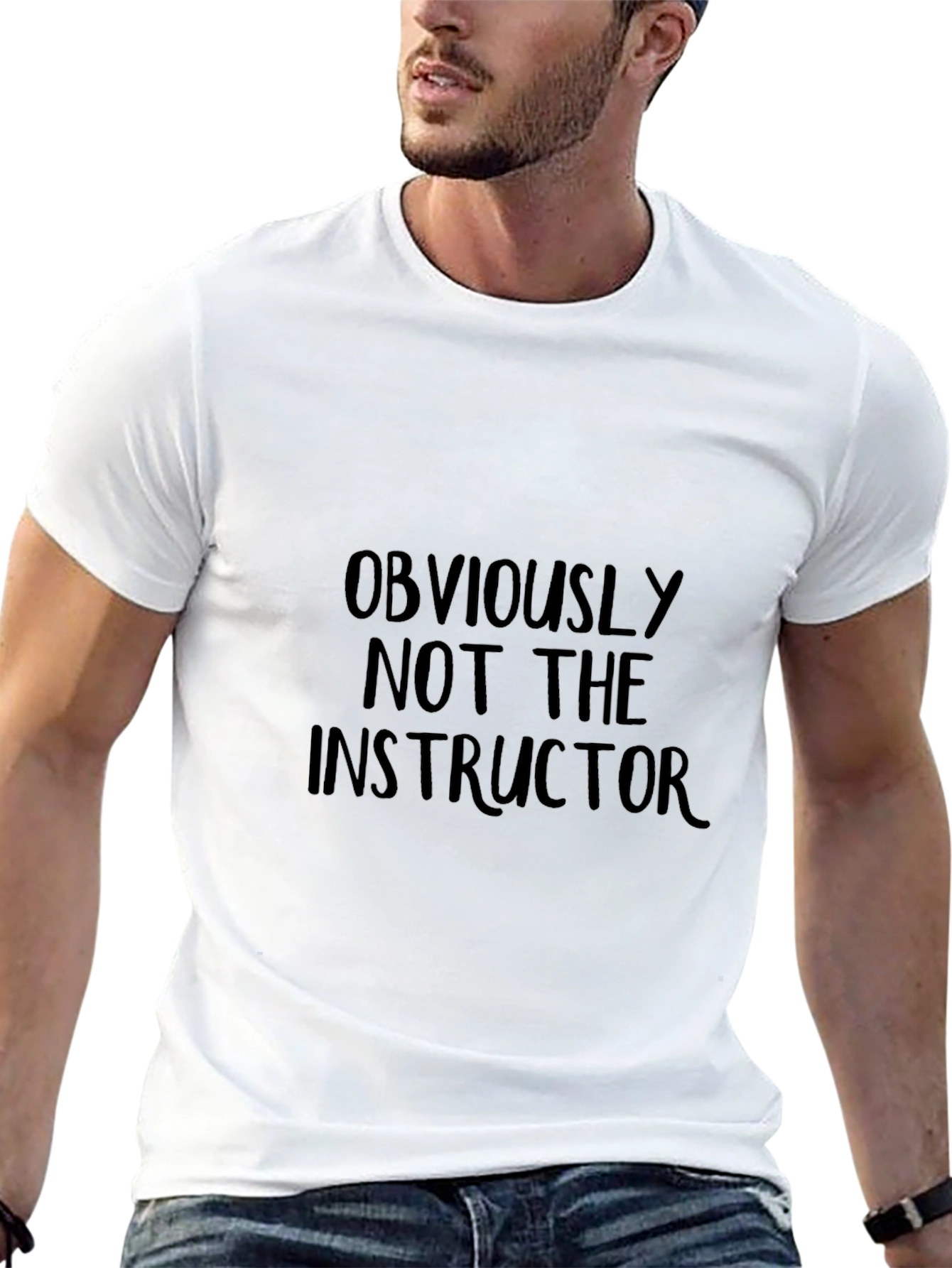Funny Obviously Not the Instructor Black T-Shirt