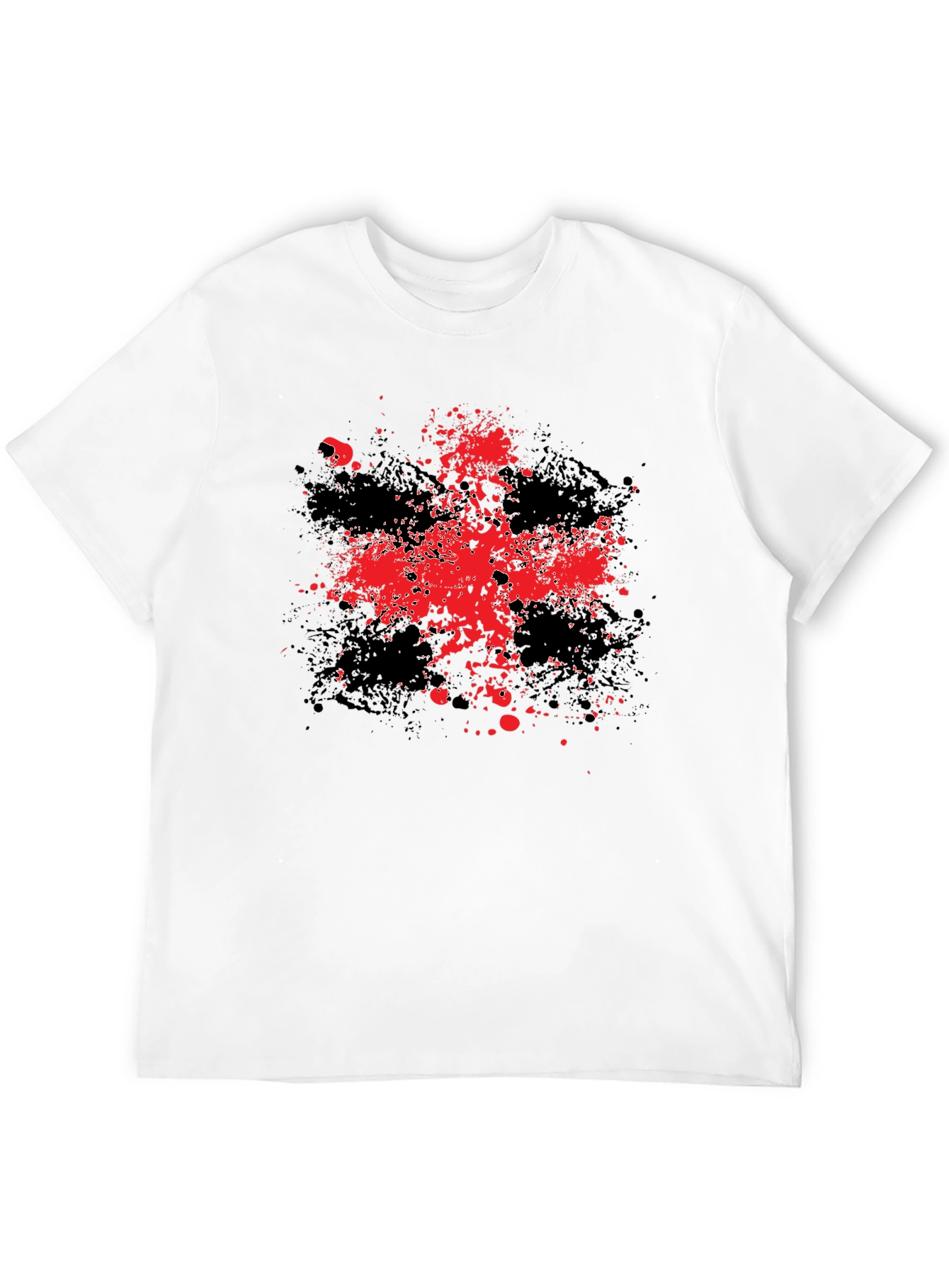 Abstract Splatter Graphic Black T-Shirt