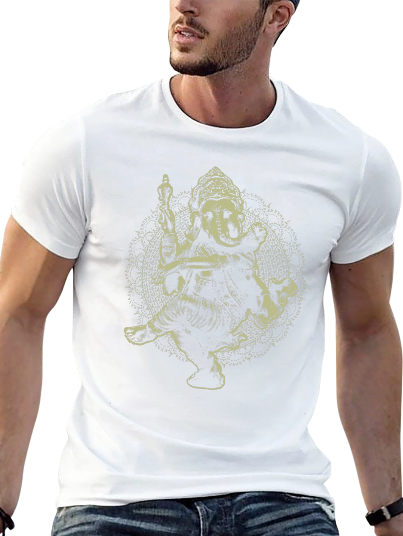 Ganesh Graphic Tee - Black Cotton Blend