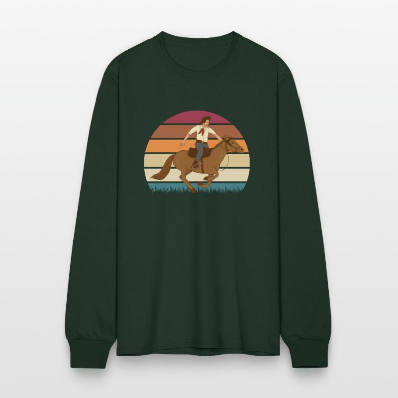 Man riding horse vintage