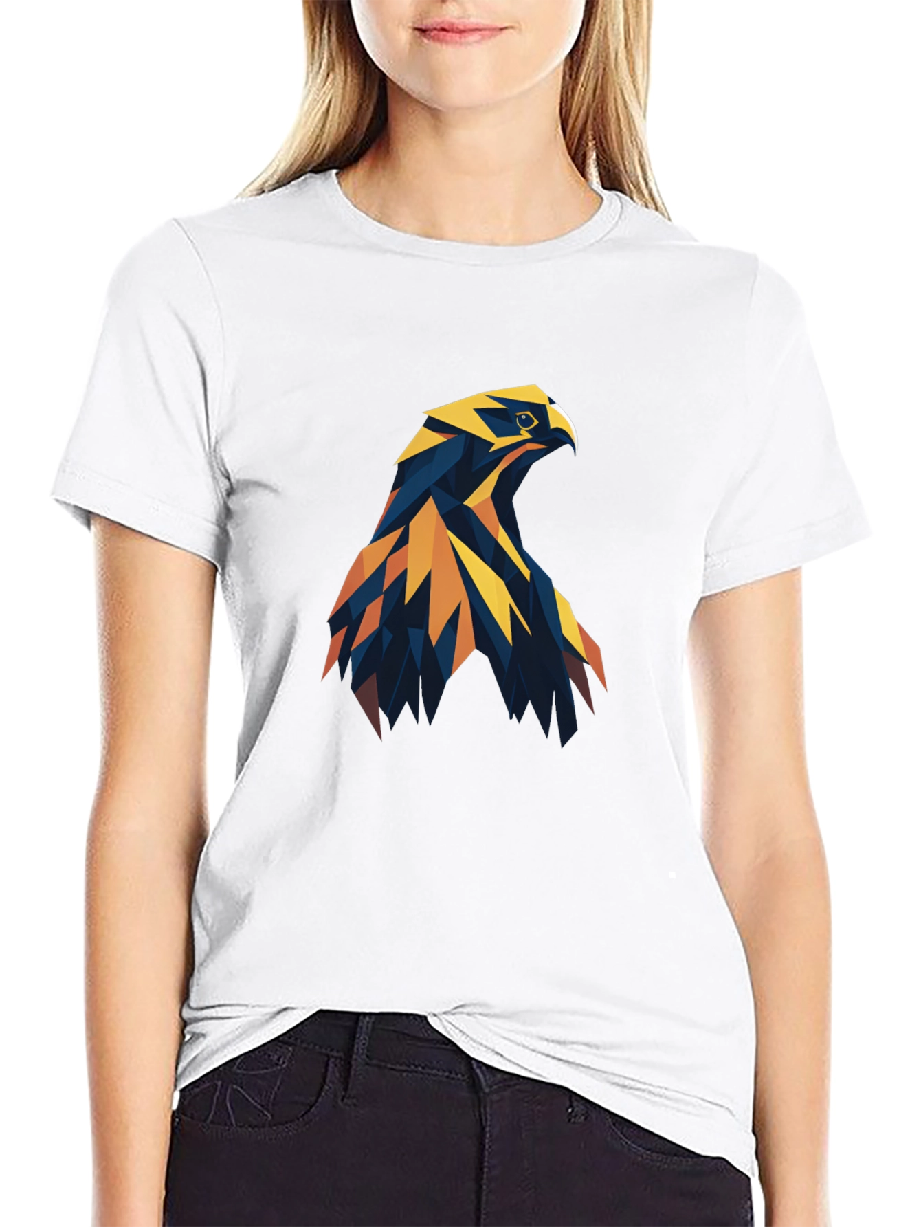 Geometric Eagle Graphic Tee - Stylish Mens Black T-Shirt