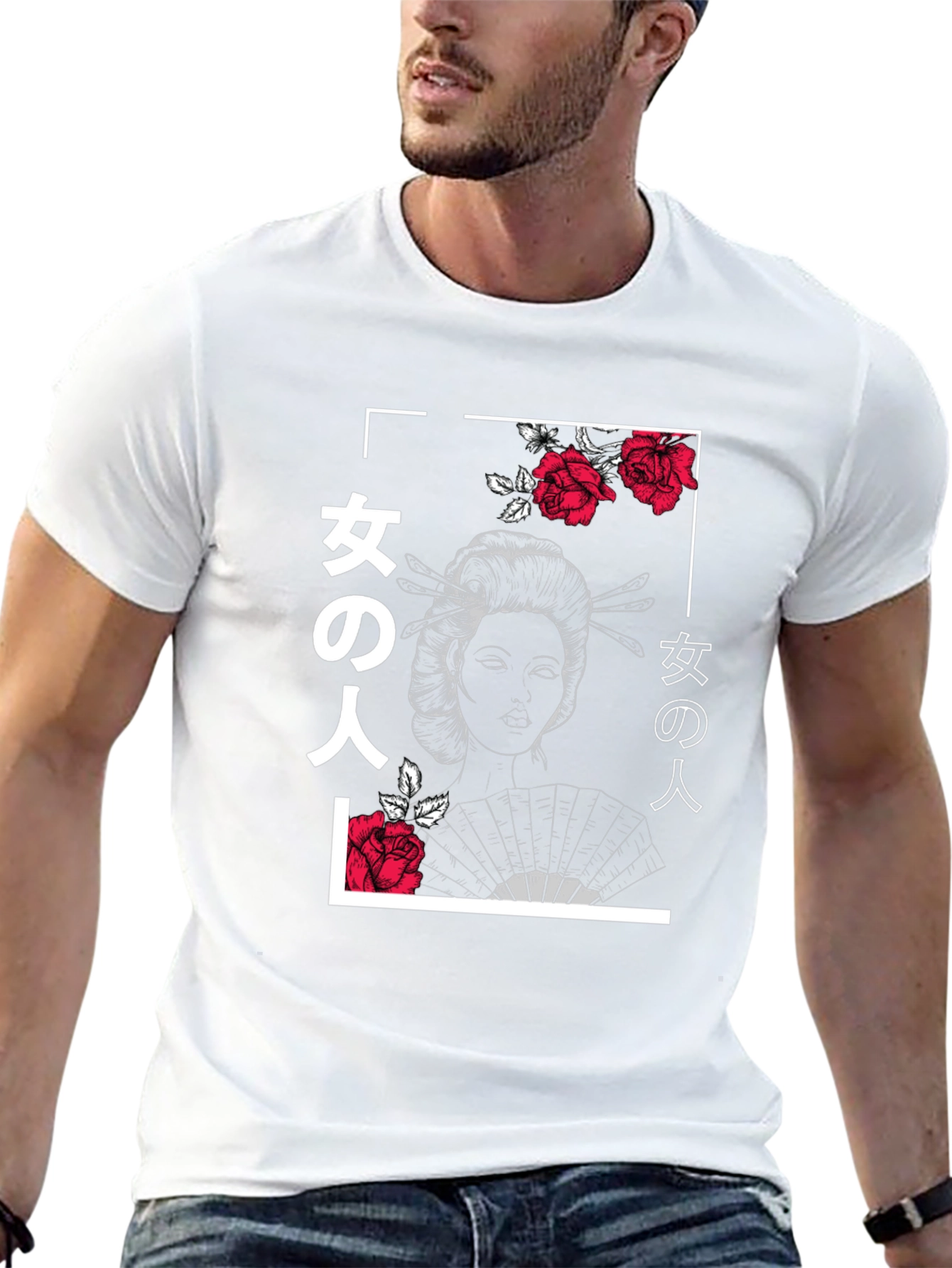Geisha Rose Graphic Tee