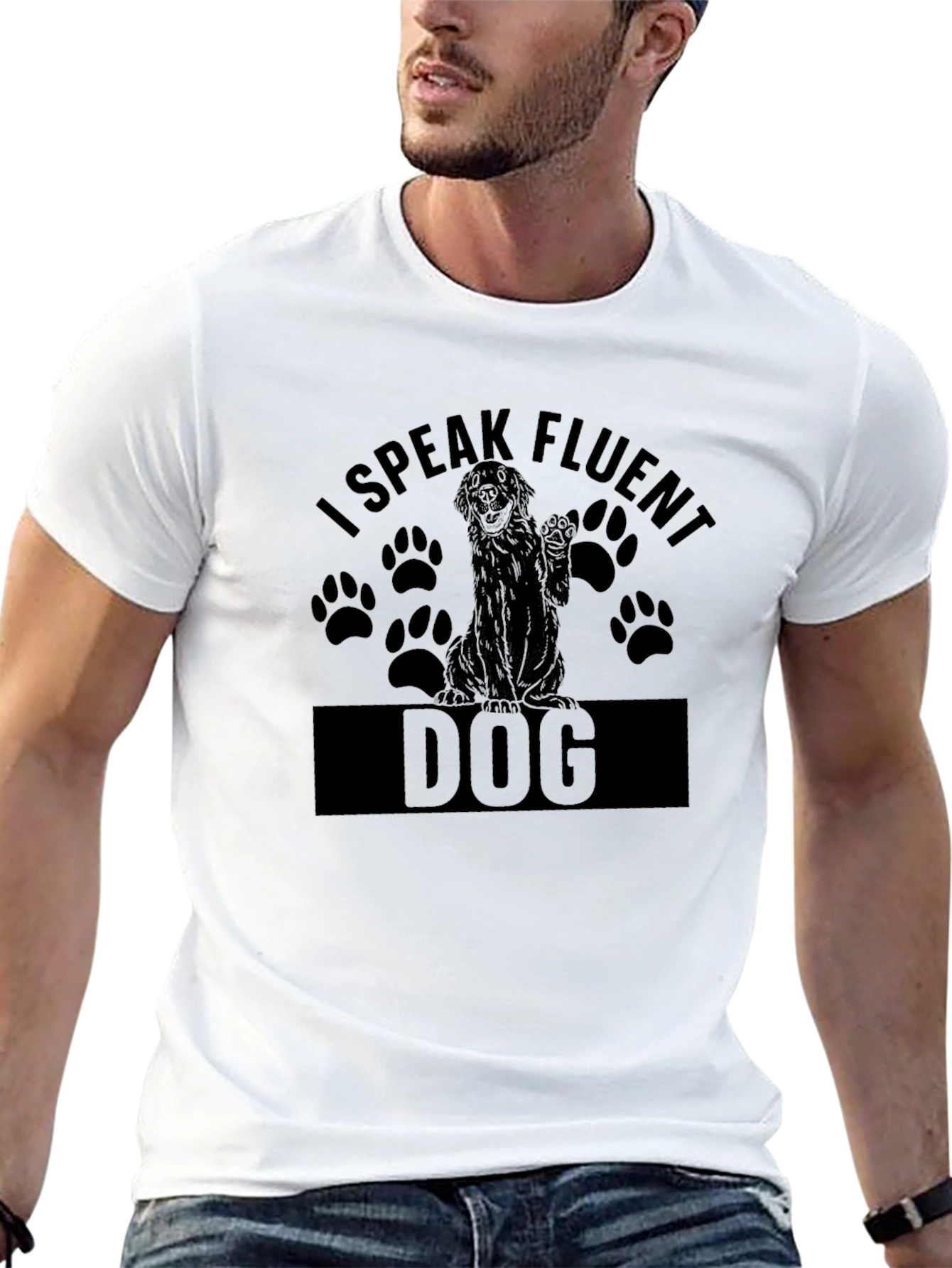 I Speak Fluent Dog T-Shirt – Funny Dog Lover Graphic Tee Gift