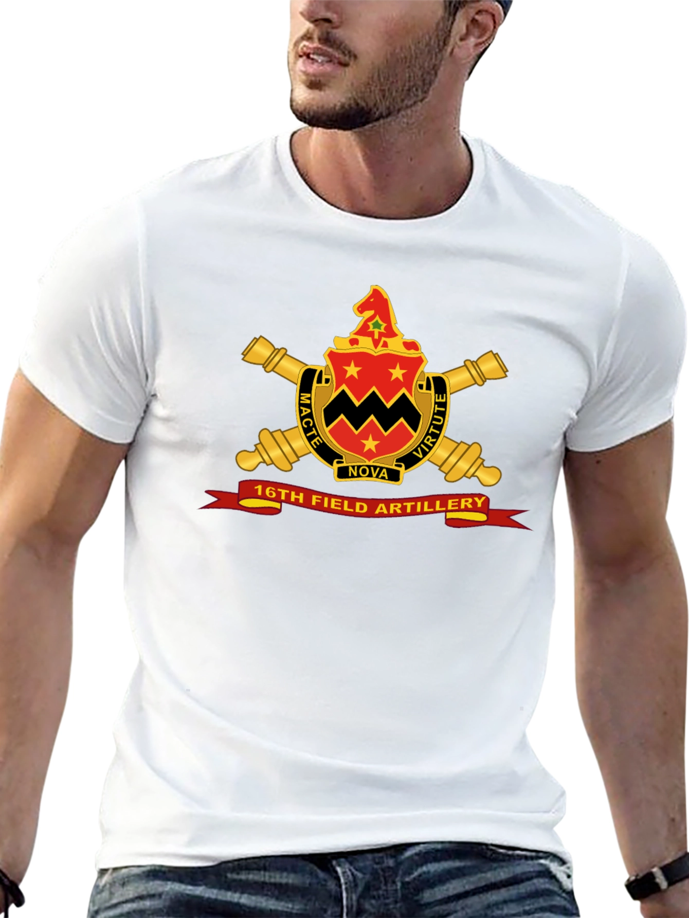 16th Field Artillery Crest Black T-Shirt