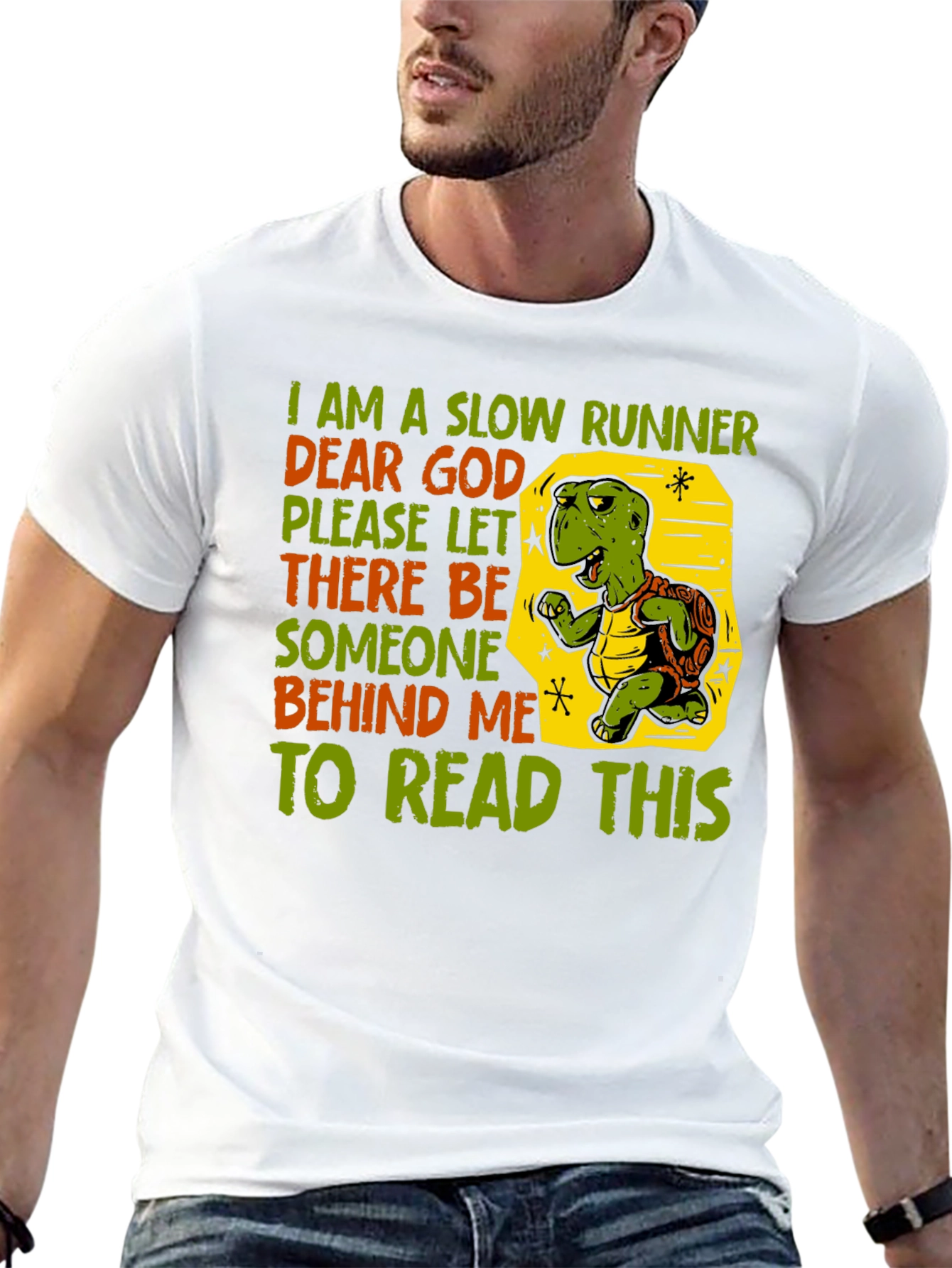 Funny Slow Runner Turtle Graphic T-Shirt