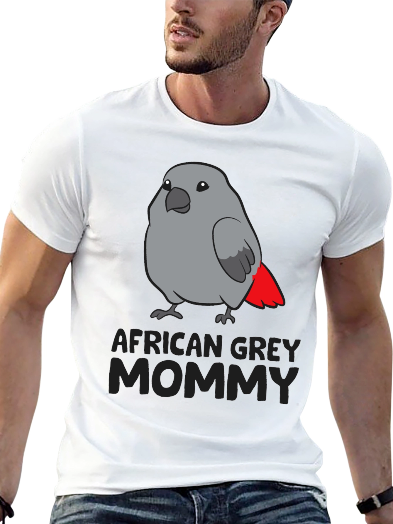 African Grey Parrot Mommy T-Shirt