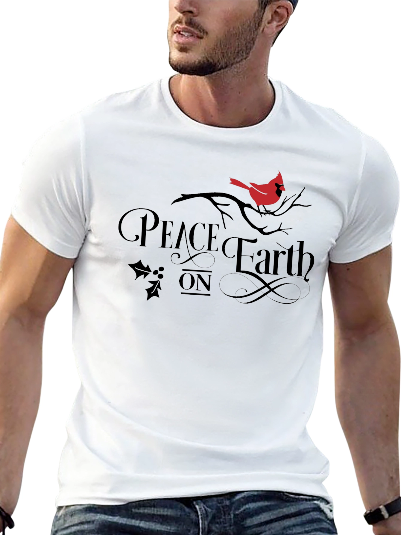 Peace On Earth Cardinal Graphic T-Shirt