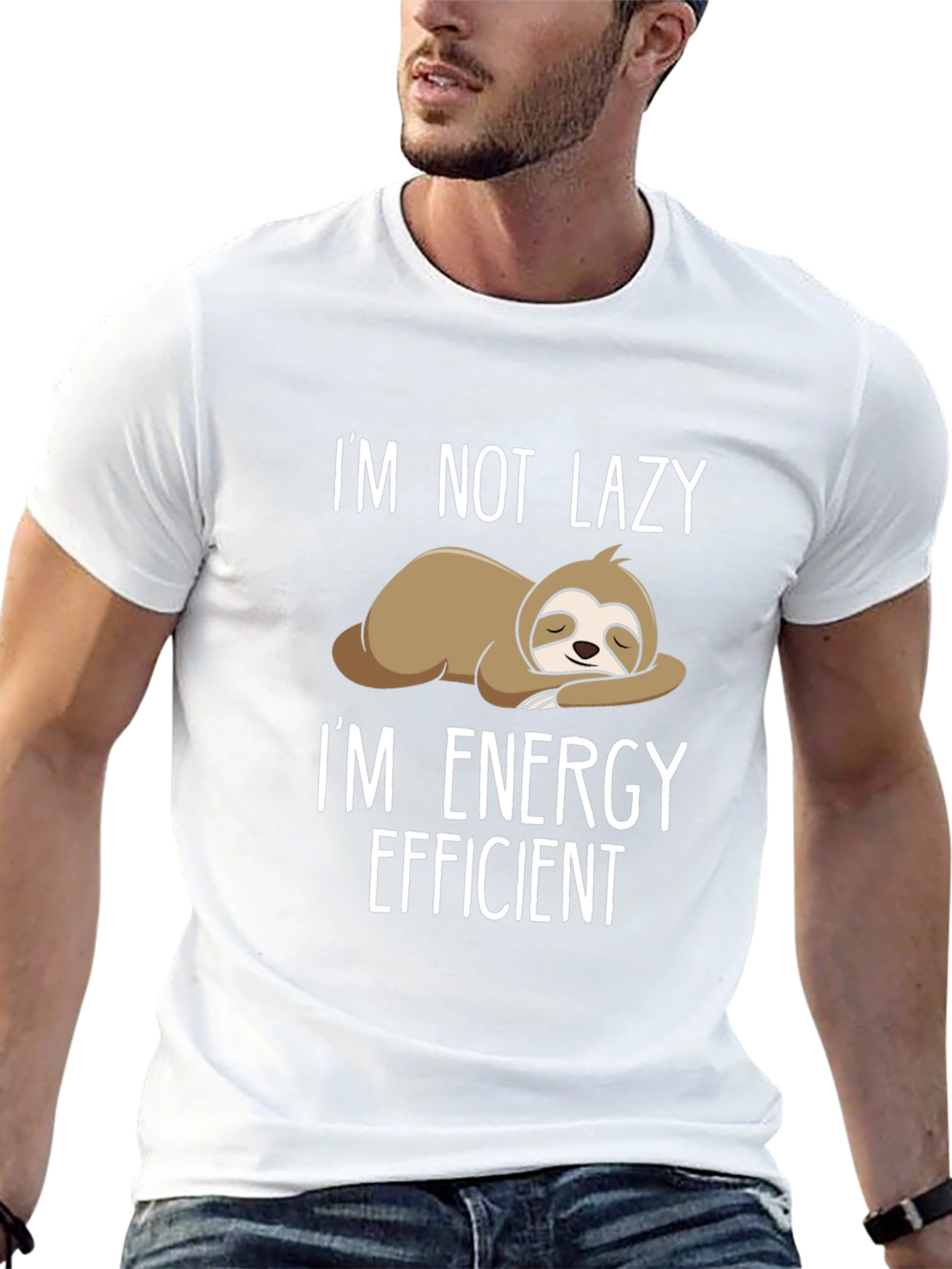 Funny Sloth T-Shirt: Im Not Lazy Energy Efficient