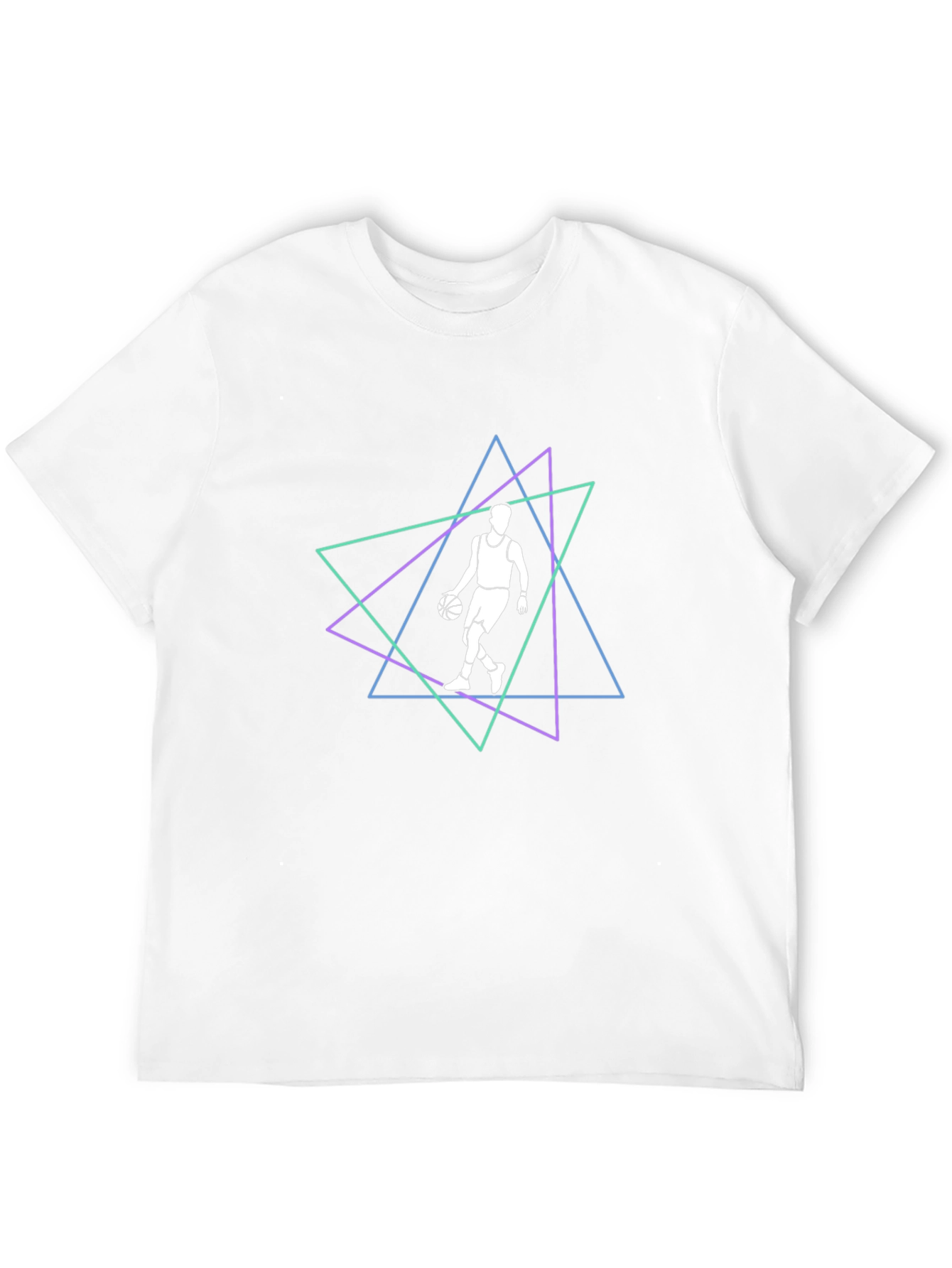 Geometric Basketball Graphic Tee - Black