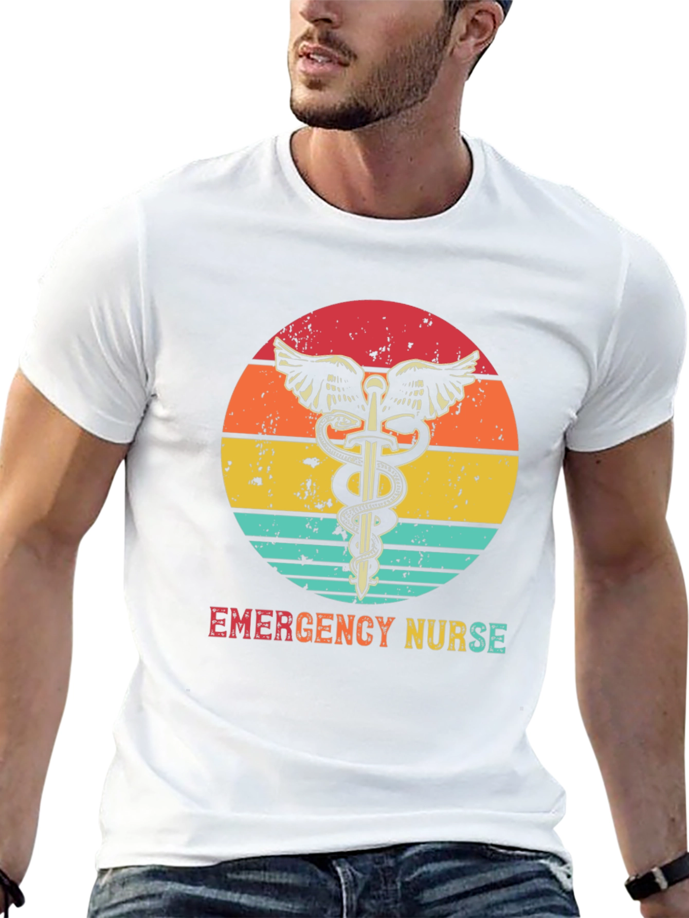 Emergency Nurse Retro T-Shirt Medical Hero Tee