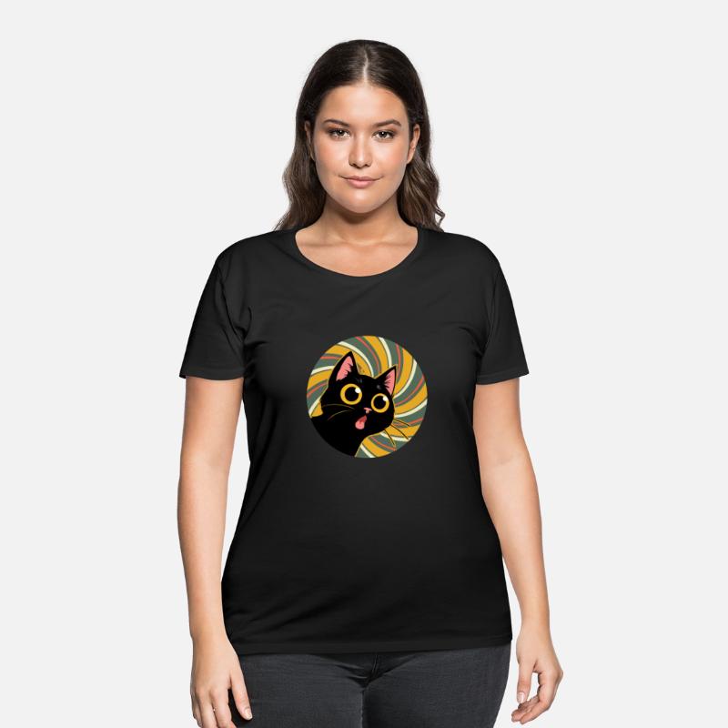 Psychedelic Black Cat – Hypnotic Retro Vibes