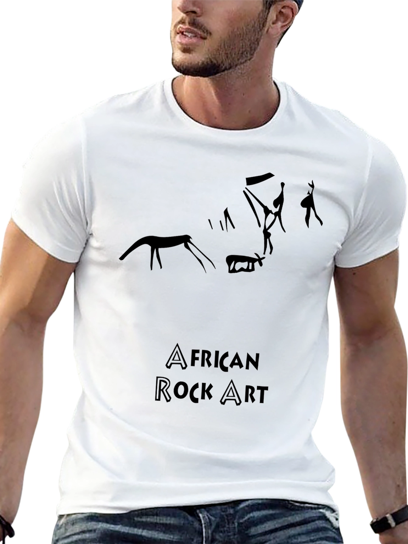 African Rock Art Mens Black Tee