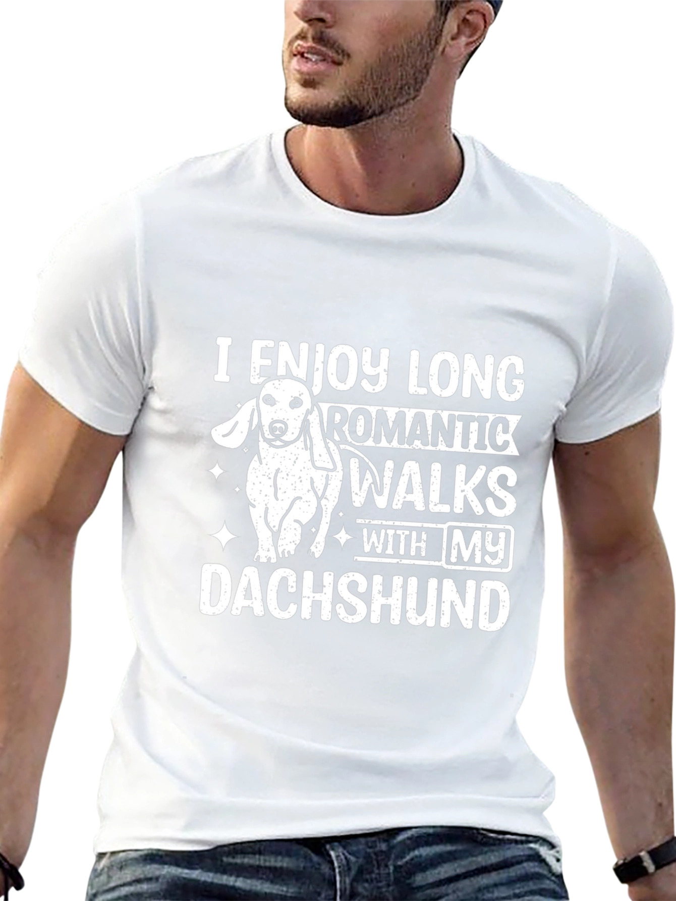 I Enjoy Long Walks With My Dachshund T-Shirt – Funny Dog Lover Tee