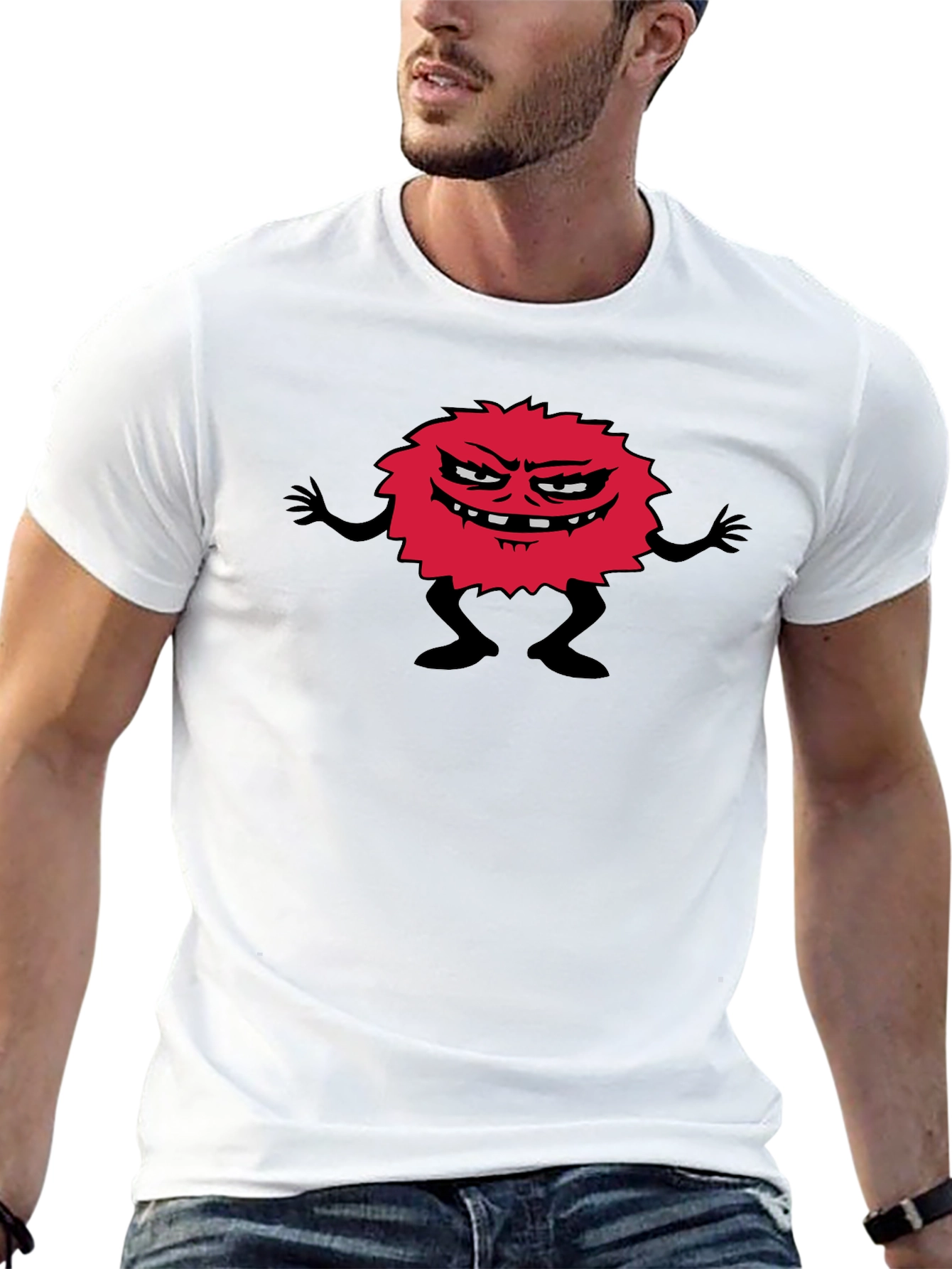 Funny Monster Graphic Black T-Shirt