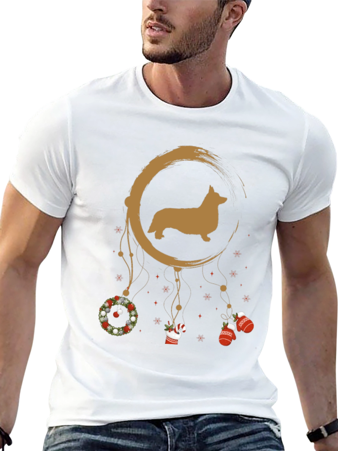 Christmas Corgi Dreamcatcher T-Shirt – Cute Holiday Dog Lover Tee