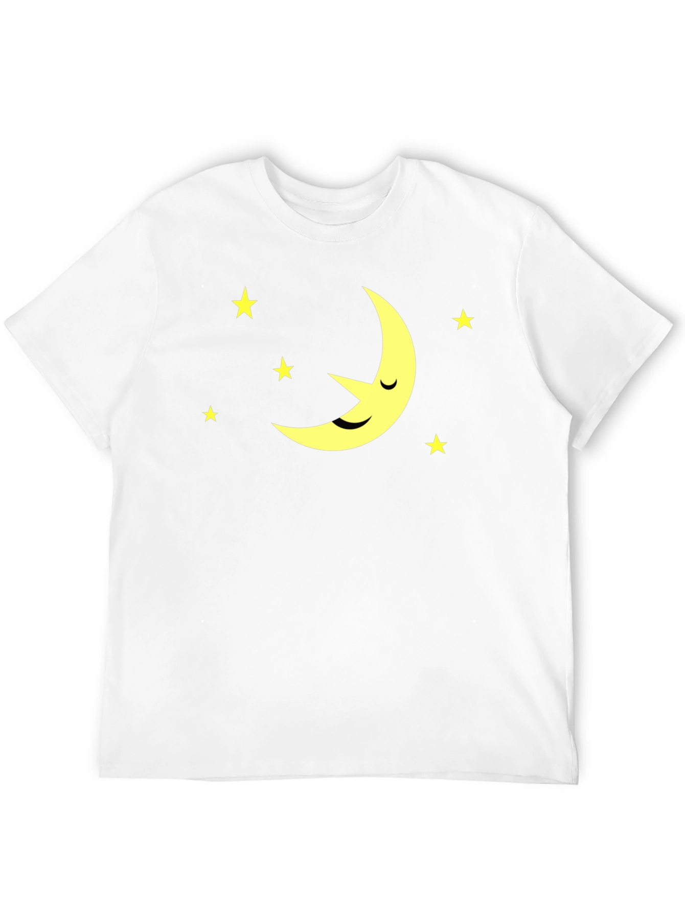 Dreamy Night Black Tee - Moon & Stars Design