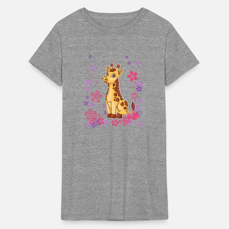 Sweet giraffe with flowers