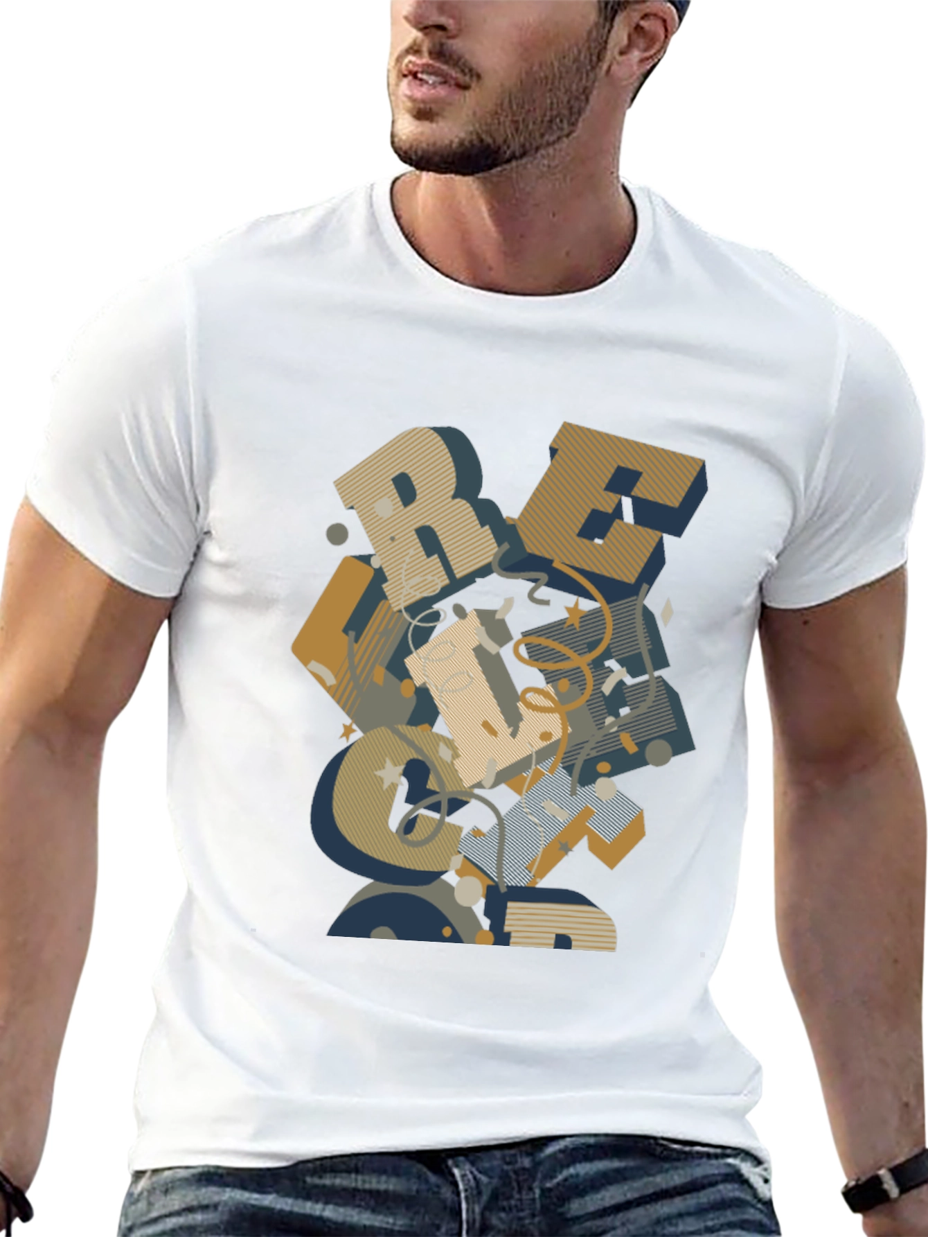 Abstract Lettering Black Graphic Tee