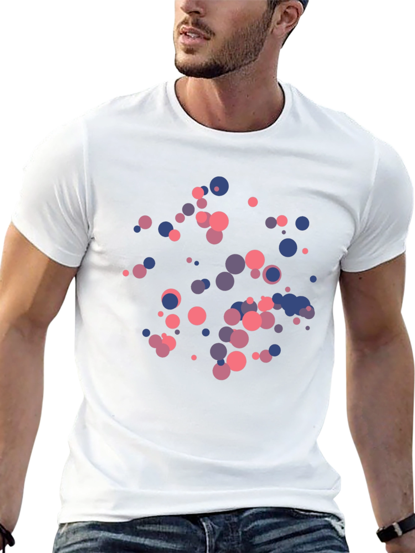 Abstract Dots Graphic Black T-Shirt