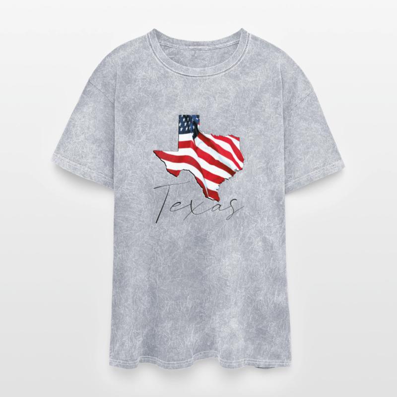 USA Flag in Texas (State) Map TX