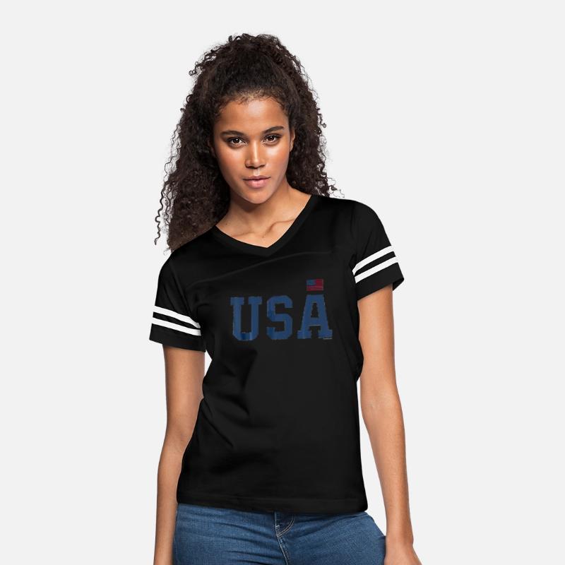 USA T Shirt Women Men Patriotic American Flag 4th