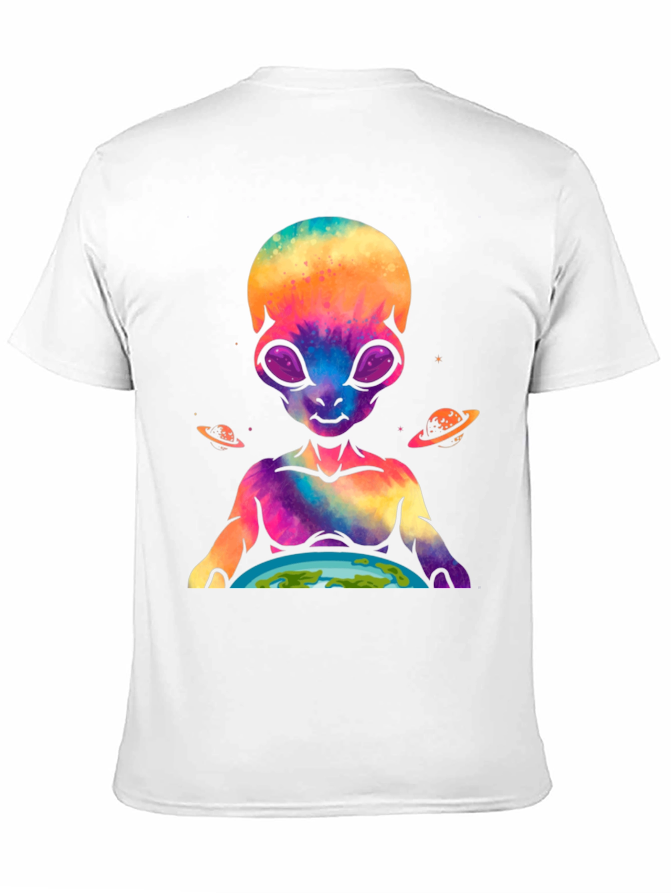 Alien Holding Earth Graphic T-Shirt