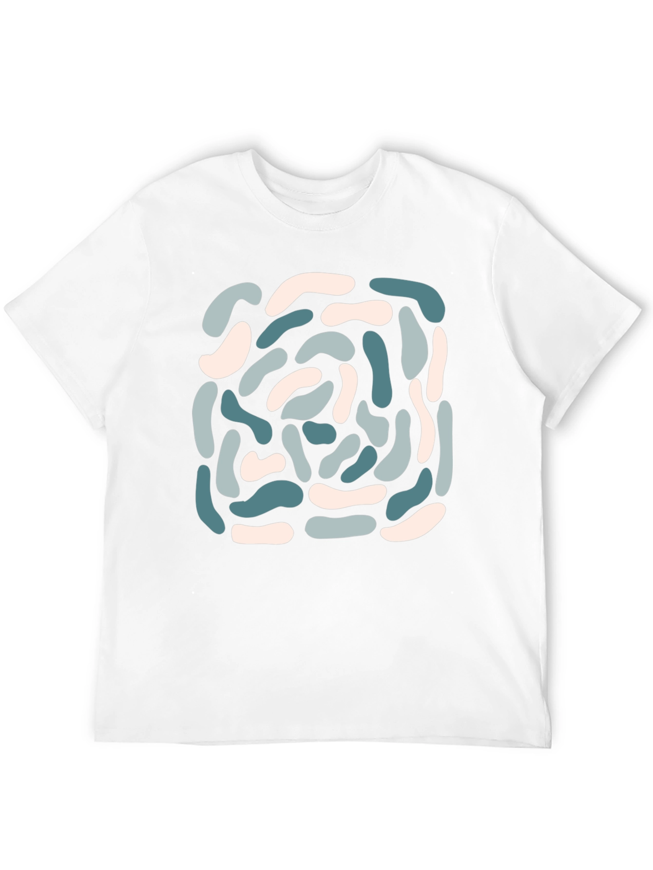 Abstract Bean Print Black Tee