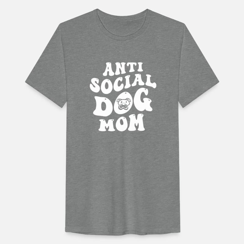 vintage wavy anti social dog mom t shirt design