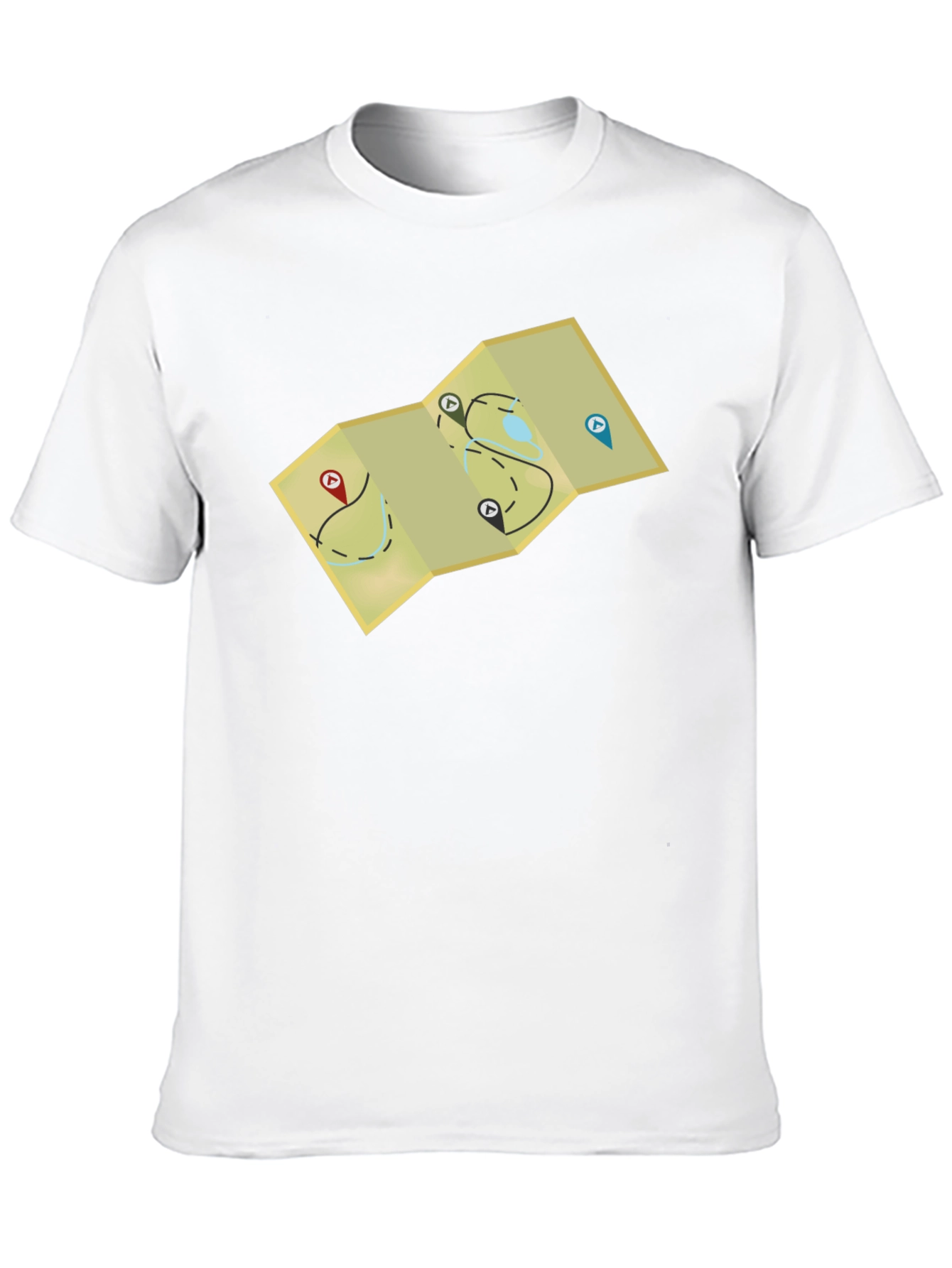Adventure Map Graphic Tee - Black Cotton Blend