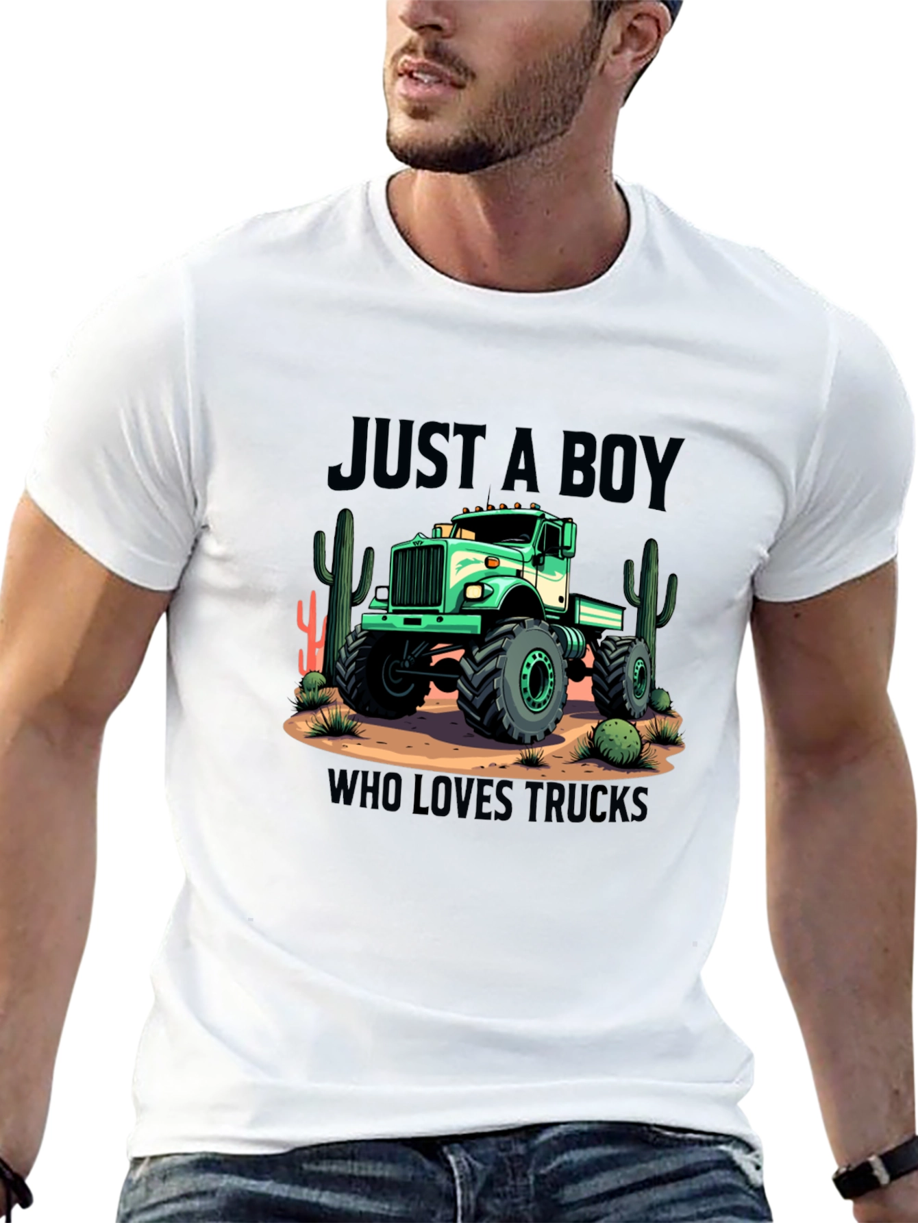 Boy Who Loves Trucks Graphic T-Shirt