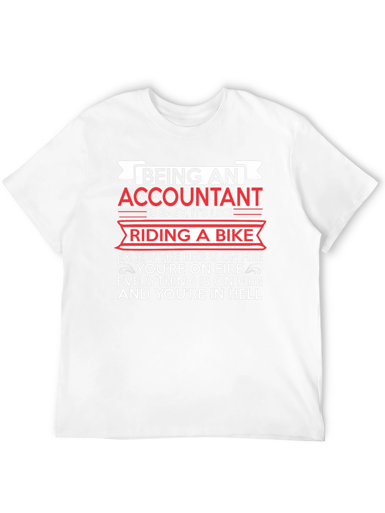 Accountant Riding Bike Funny T-Shirt