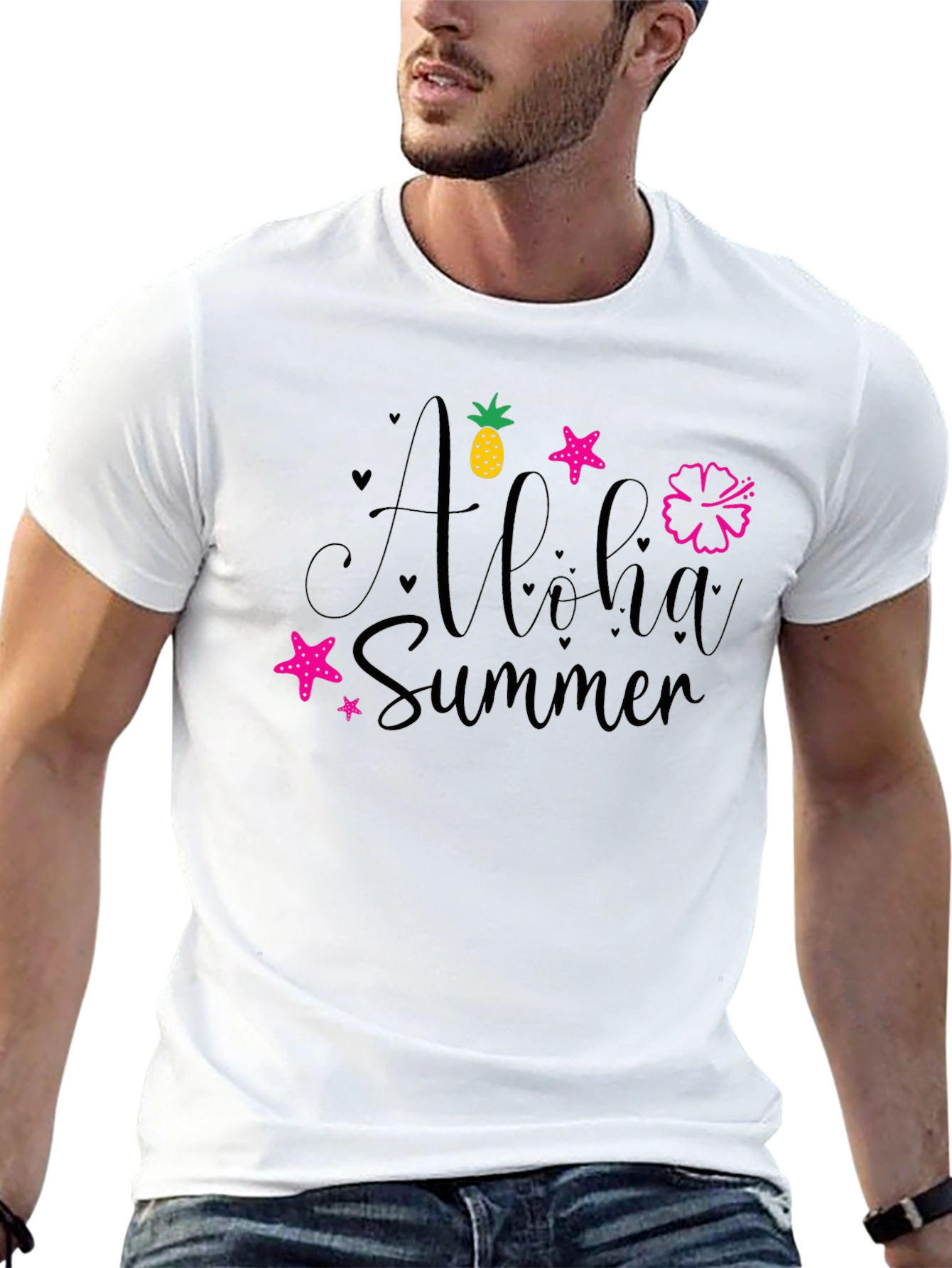 Aloha Summer Black Graphic Tee