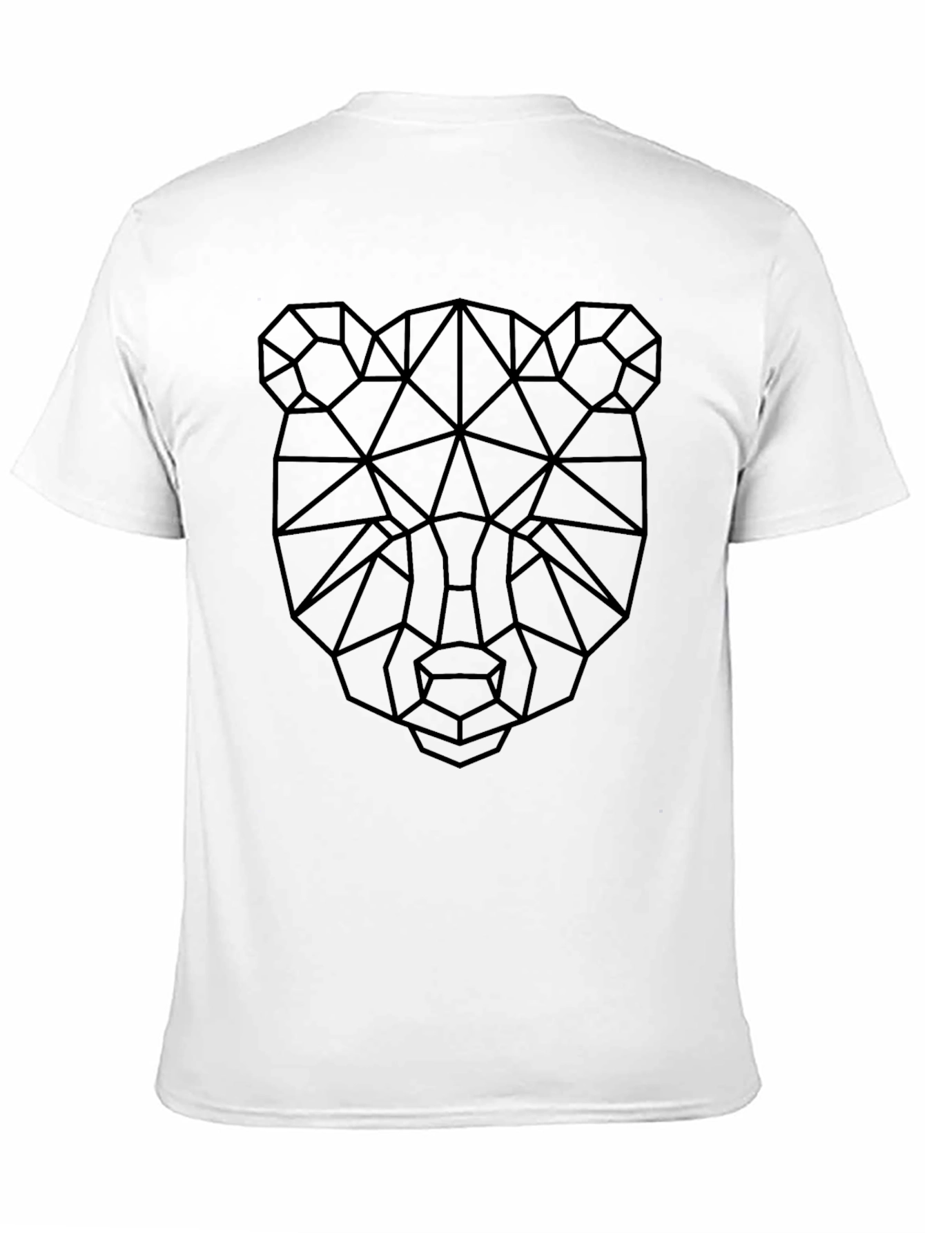 Geometric Bear Graphic Tee - Modern Black T-Shirt