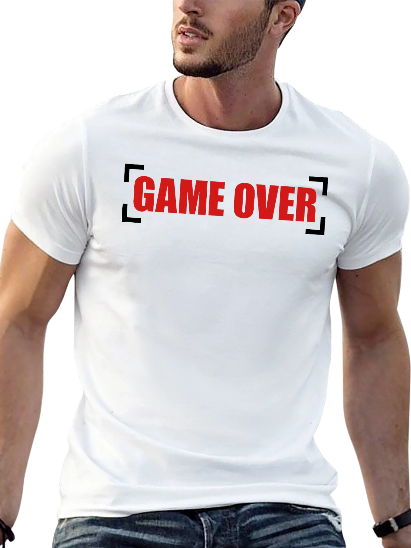 Game Over Graphic Tee - Black Cotton T-Shirt