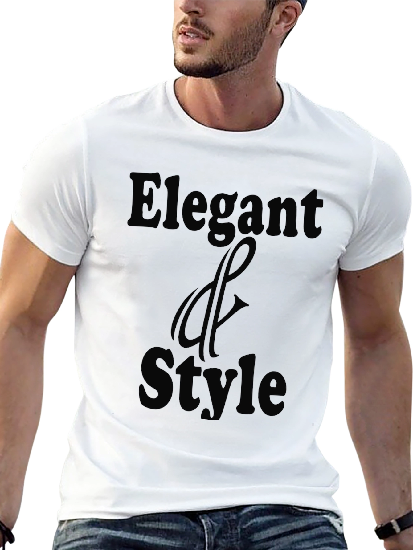 Elegant & Style Black Graphic T-Shirt