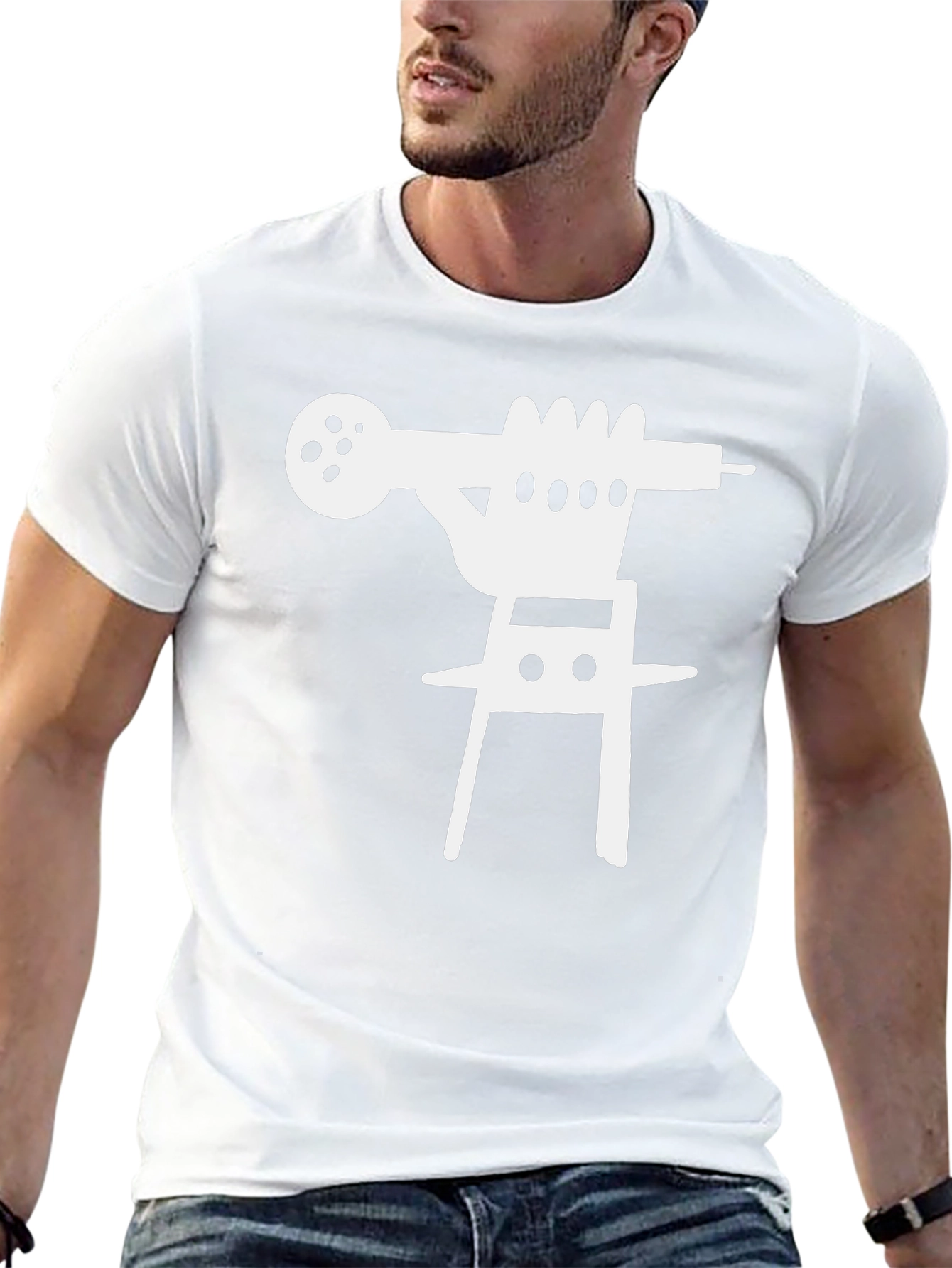 Abstract Graphic Print Tee - Black