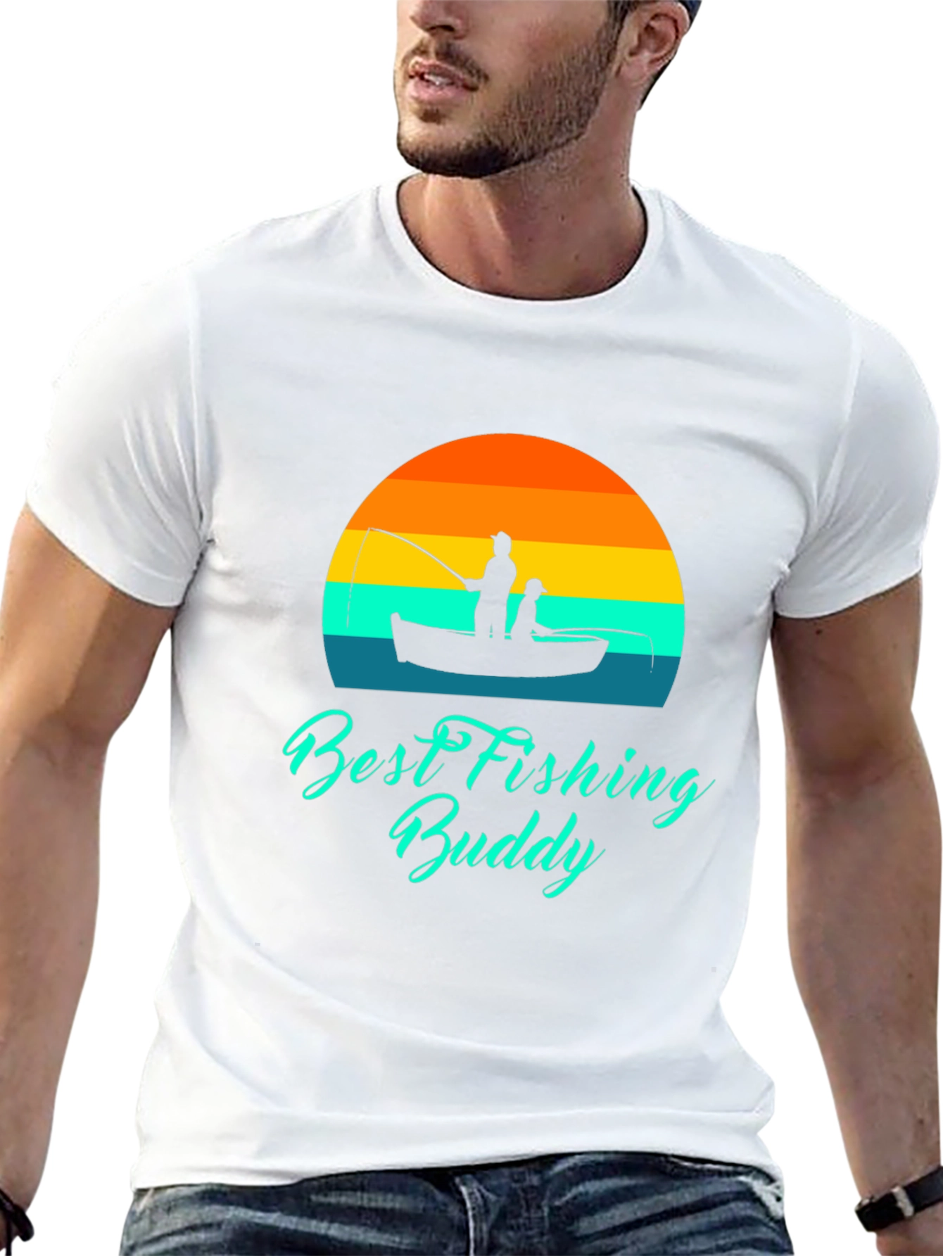 Best Fishing Buddy Graphic Tee - Black Cotton T-Shirt