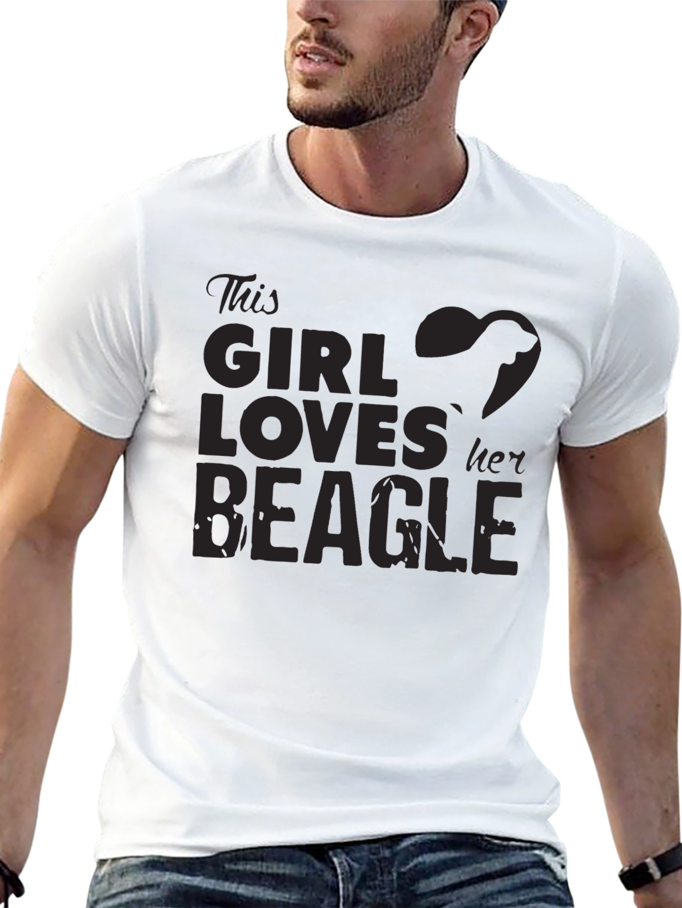 Girl Loves Beagle T-Shirt - Black