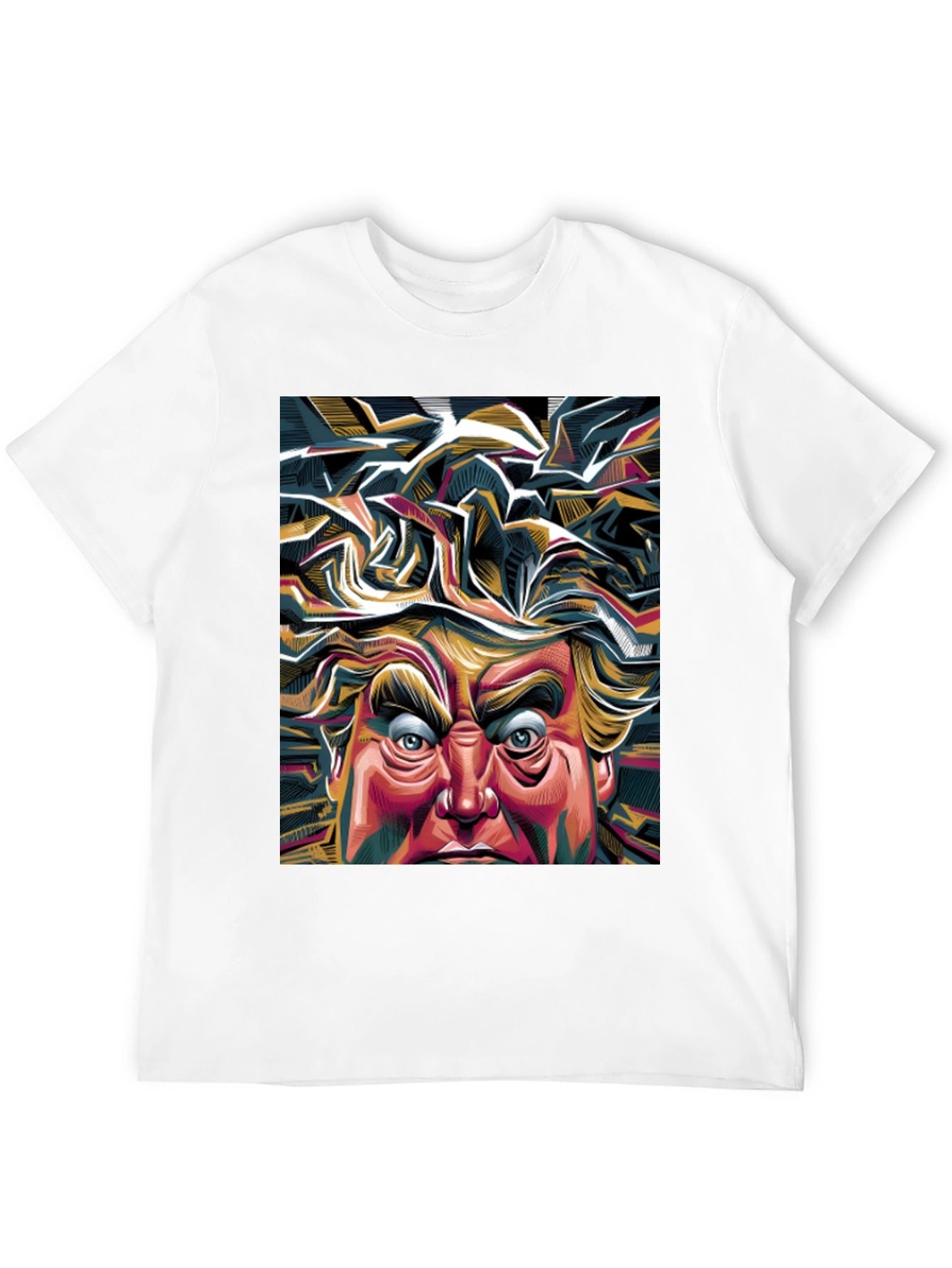 Abstract Trump Graphic Tee - Bold Political Statement