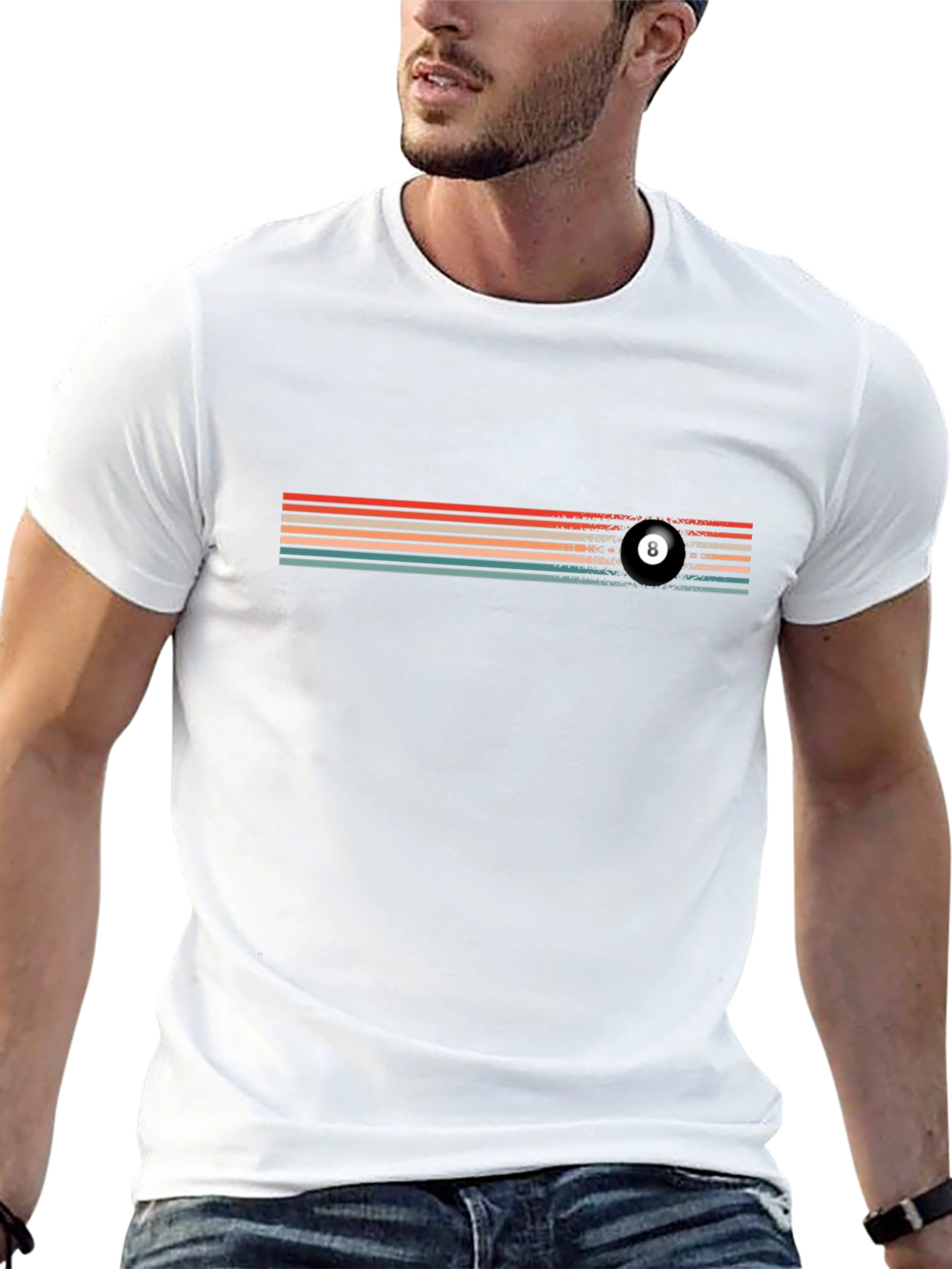 Retro Eight Ball Graphic Tee - Soft Cotton Blend